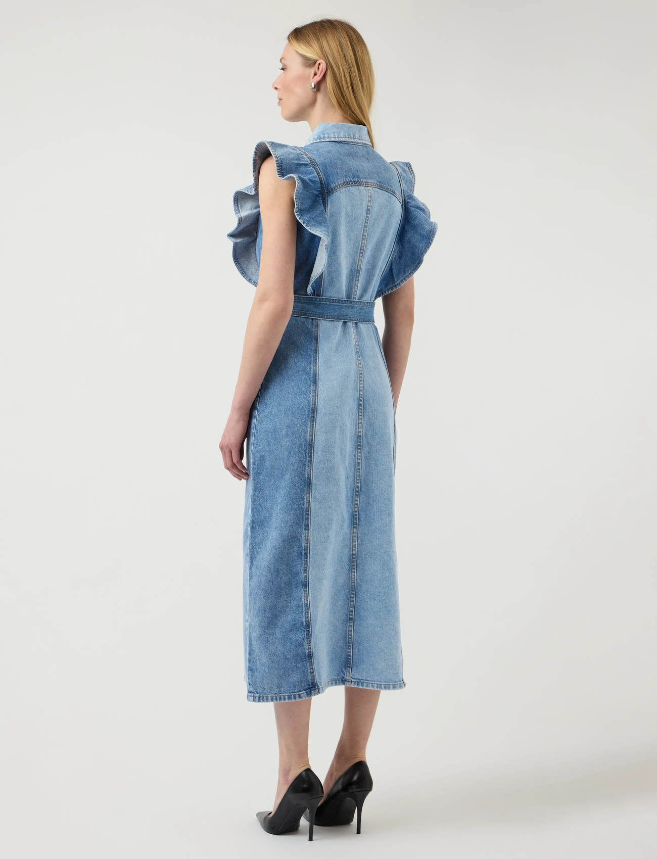 YAS Yascawi Sl Denim Long Dress klänningar dam – bild 8