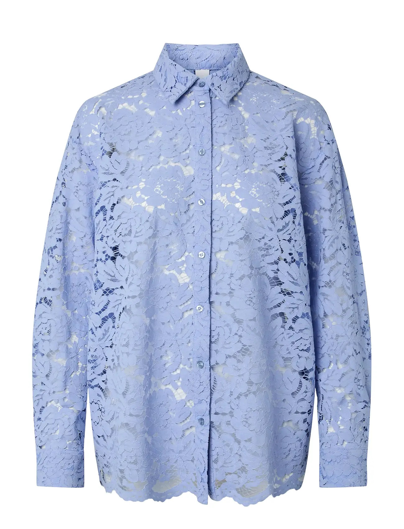 YAS Yasnina Ls Lace Shirt - D2D - Blue - 34