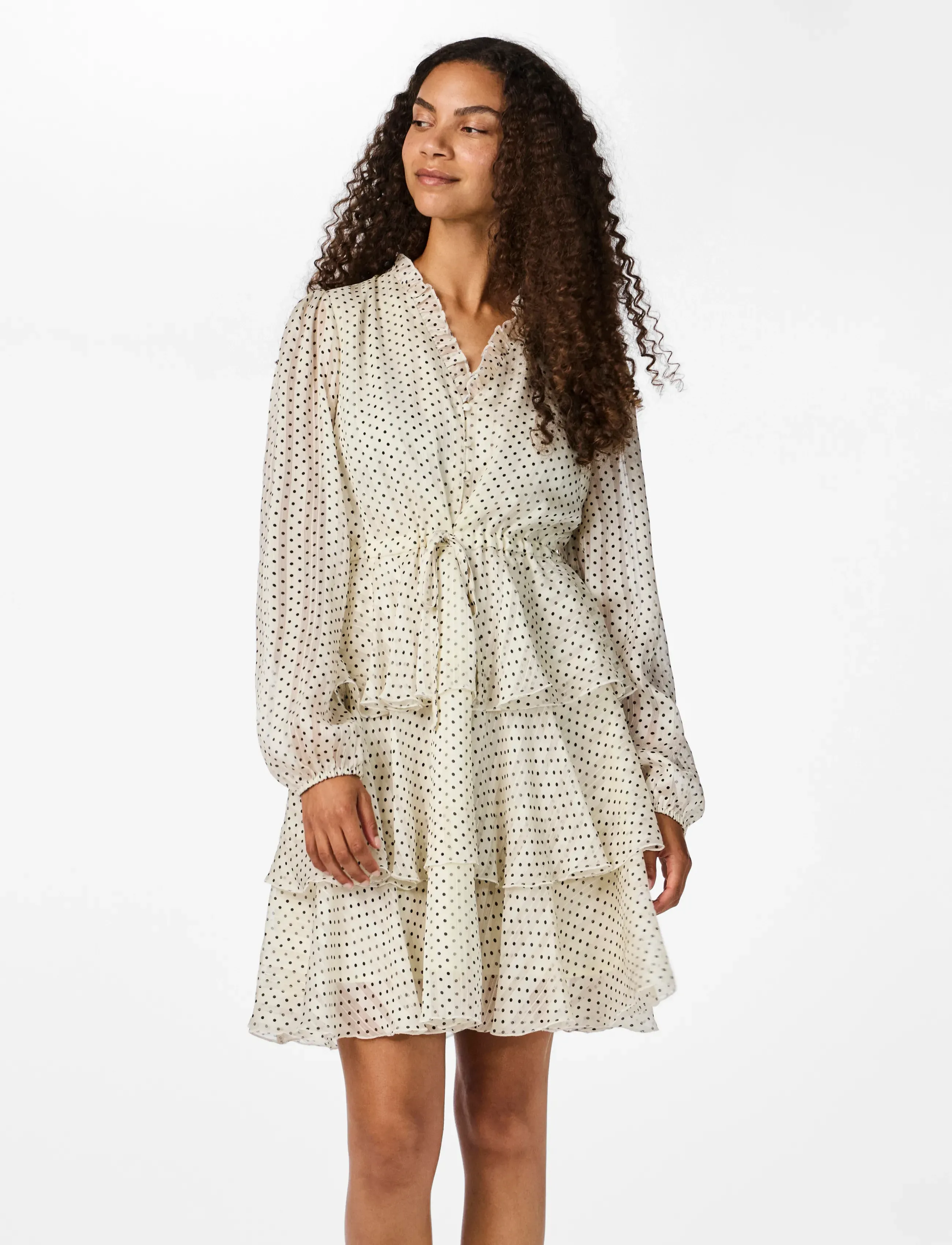 YAS YASCRUELLA LS DRESS - Midikleidid - CRÈME BRÛLÉE / cream