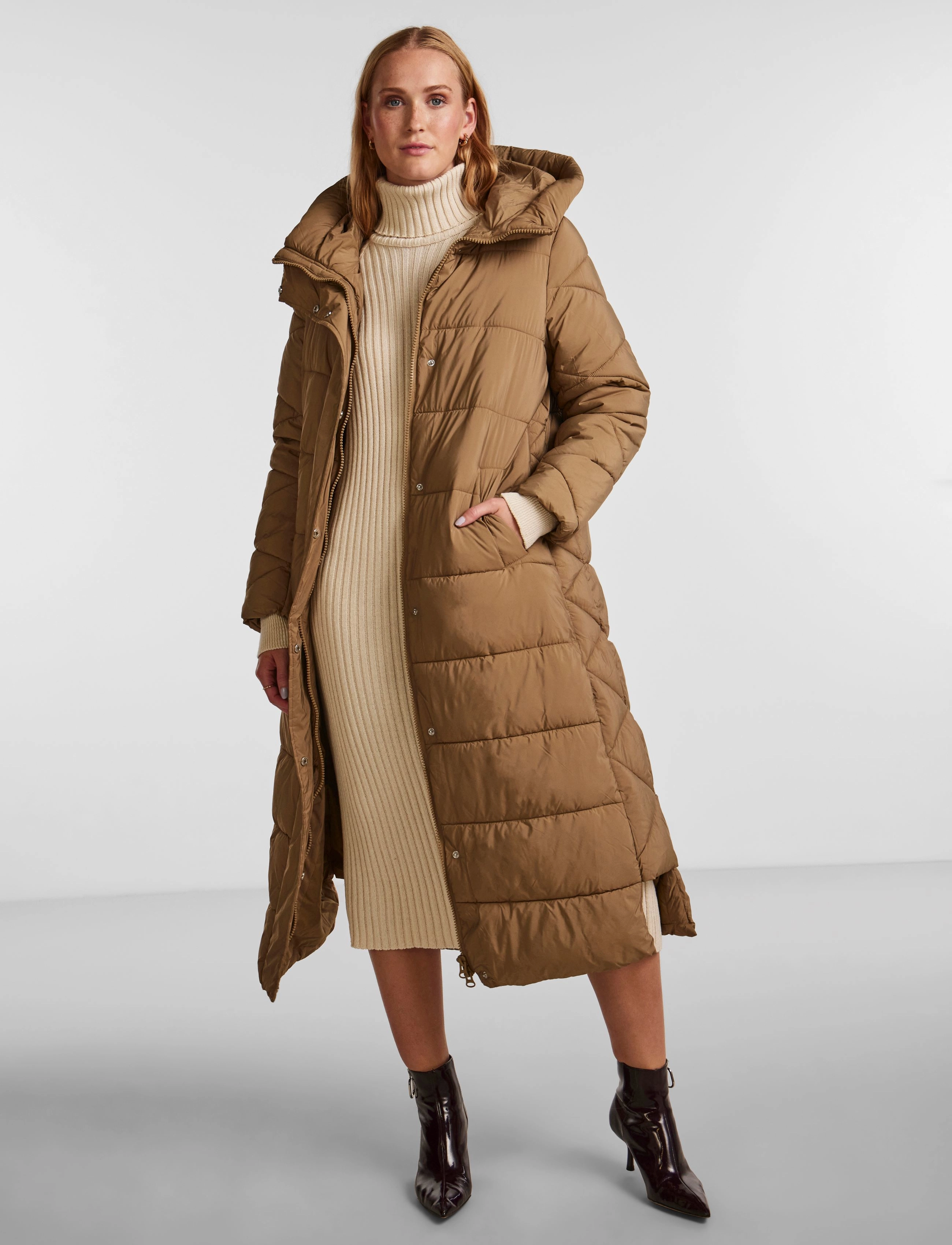 YAS - YASLIRA LONG PADDED COAT - elmwood - 4