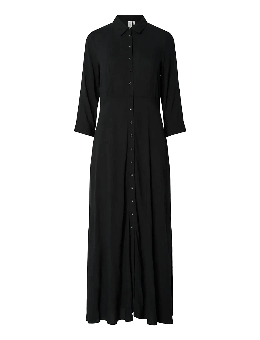 YAS - YASSAVANNA LONG SHIRT DRESS S. NOOS - hemdkleider - black - 1
