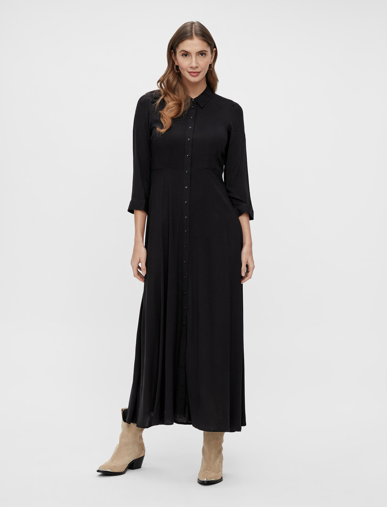 YAS - YASSAVANNA LONG SHIRT DRESS S. NOOS - overhemdjurken - black - 0