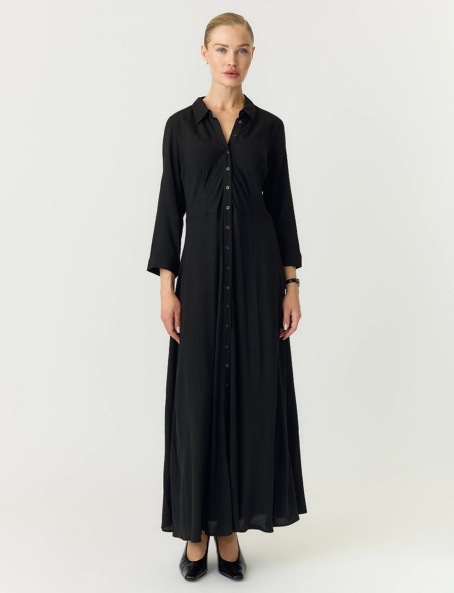 YAS - YASSAVANNA LONG SHIRT DRESS S. NOOS - hemdkleider - black - 0