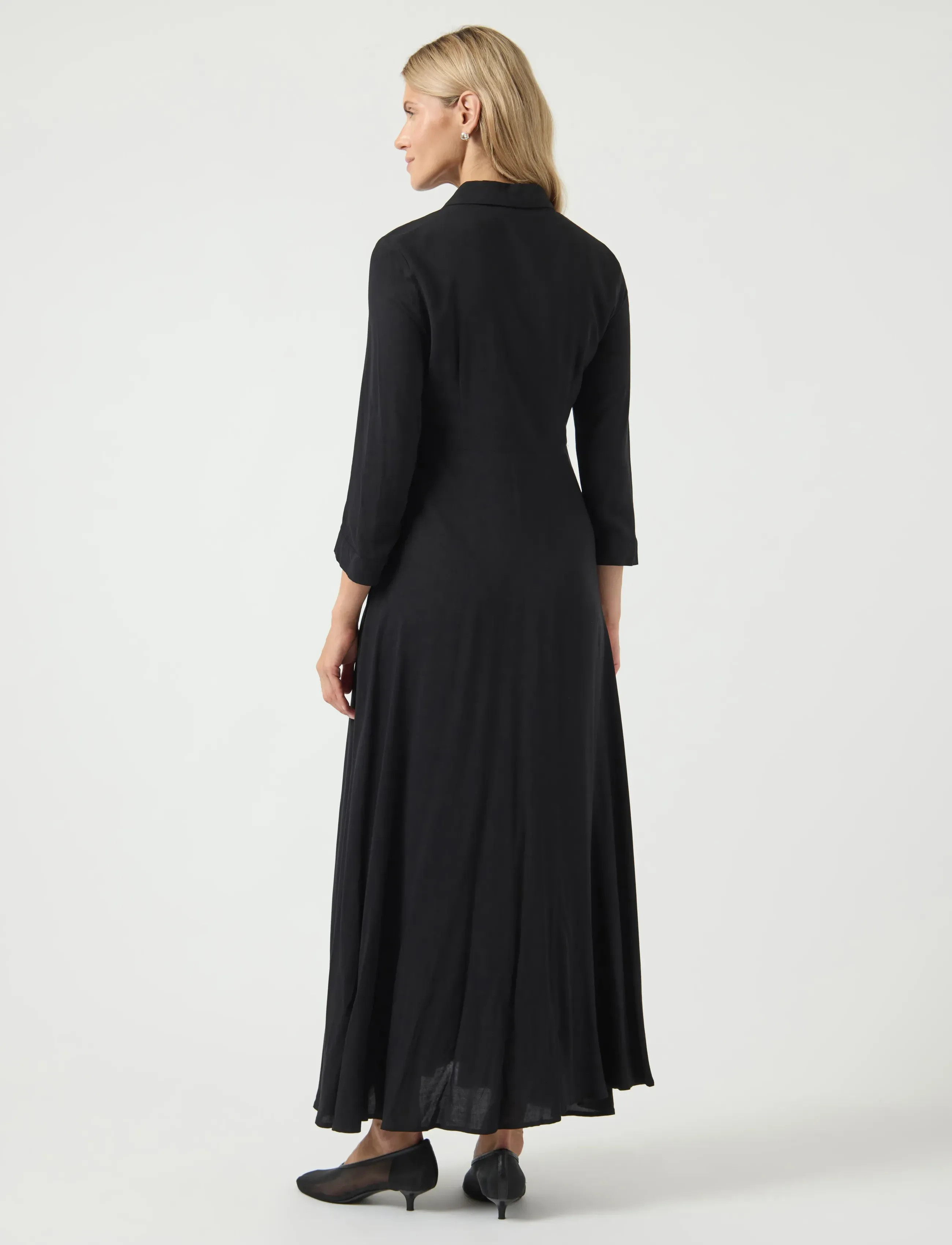 YAS - YASSAVANNA LONG SHIRT DRESS S. NOOS - skjortekjoler - black - 3
