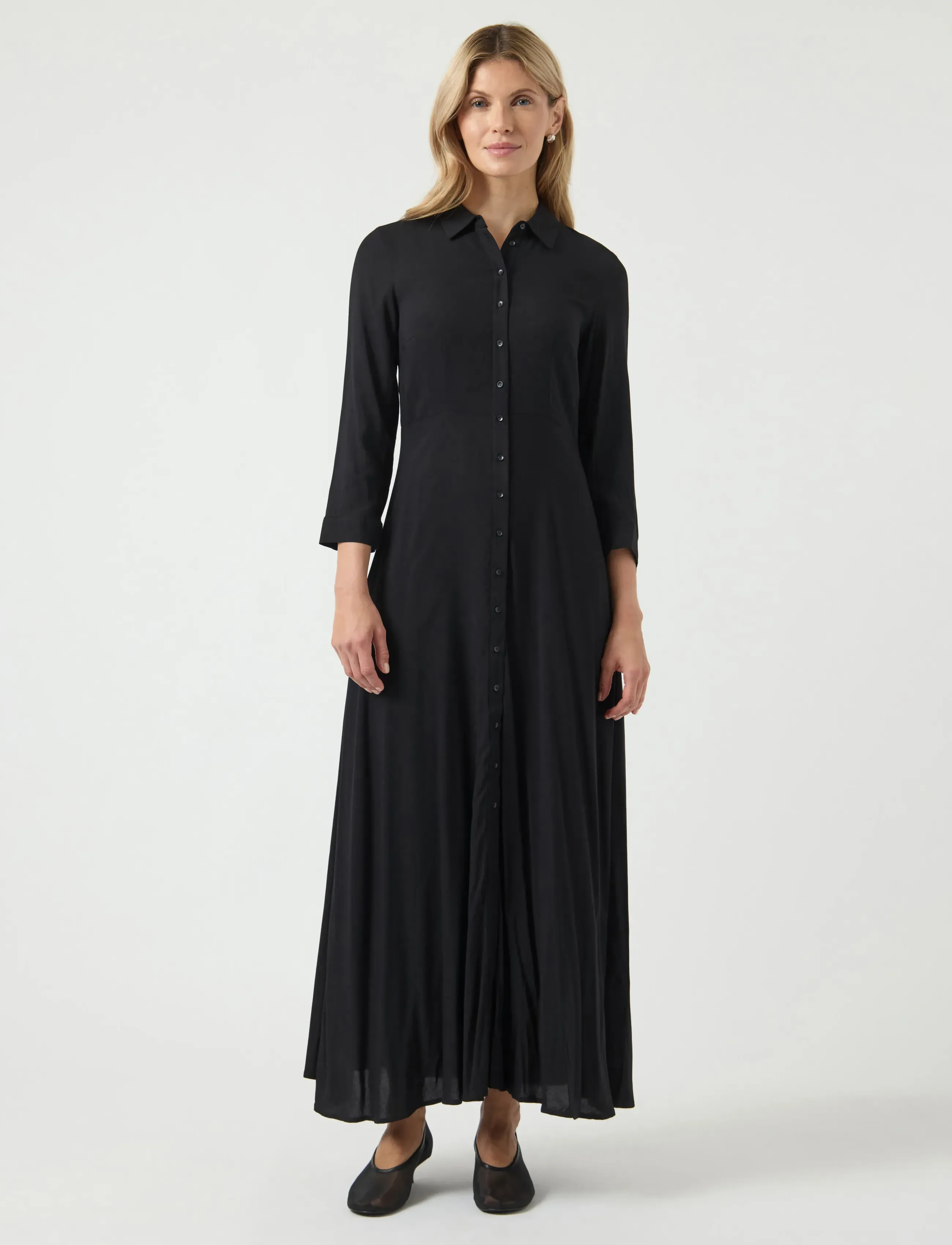 YAS - YASSAVANNA LONG SHIRT DRESS S. NOOS - skjortekjoler - black - 4