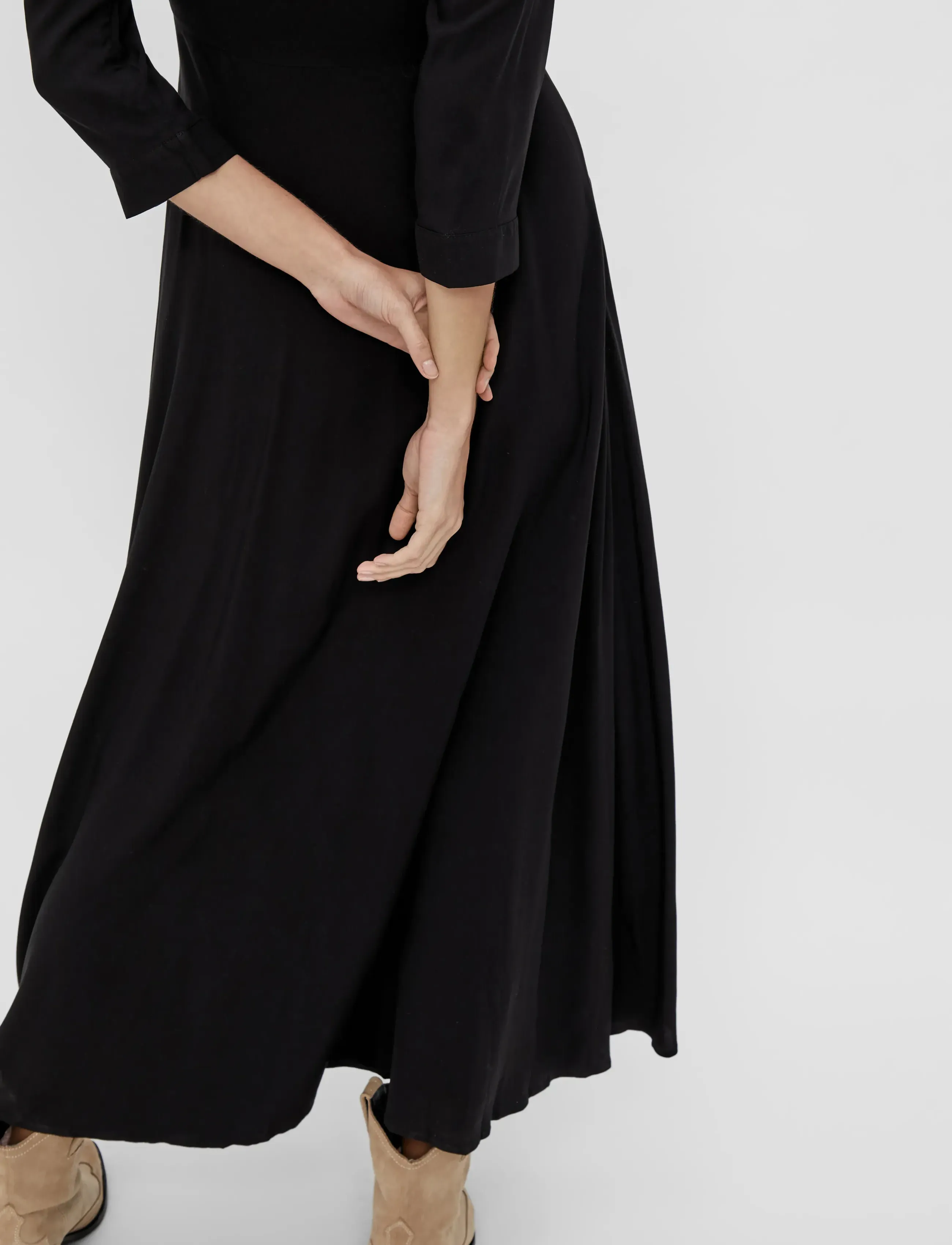 YAS - YASSAVANNA LONG SHIRT DRESS S. NOOS - skjortekjoler - black - 5