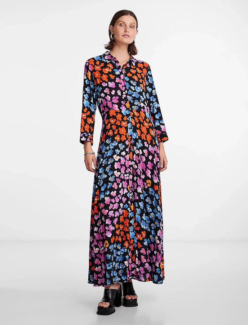 YAS - YASSAVANNA LONG SHIRT DRESS S. NOOS - hemdkleider - black - 0