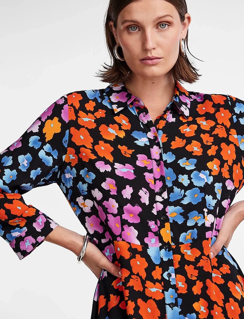 YAS - YASSAVANNA LONG SHIRT DRESS S. NOOS - hemdkleider - black - 5