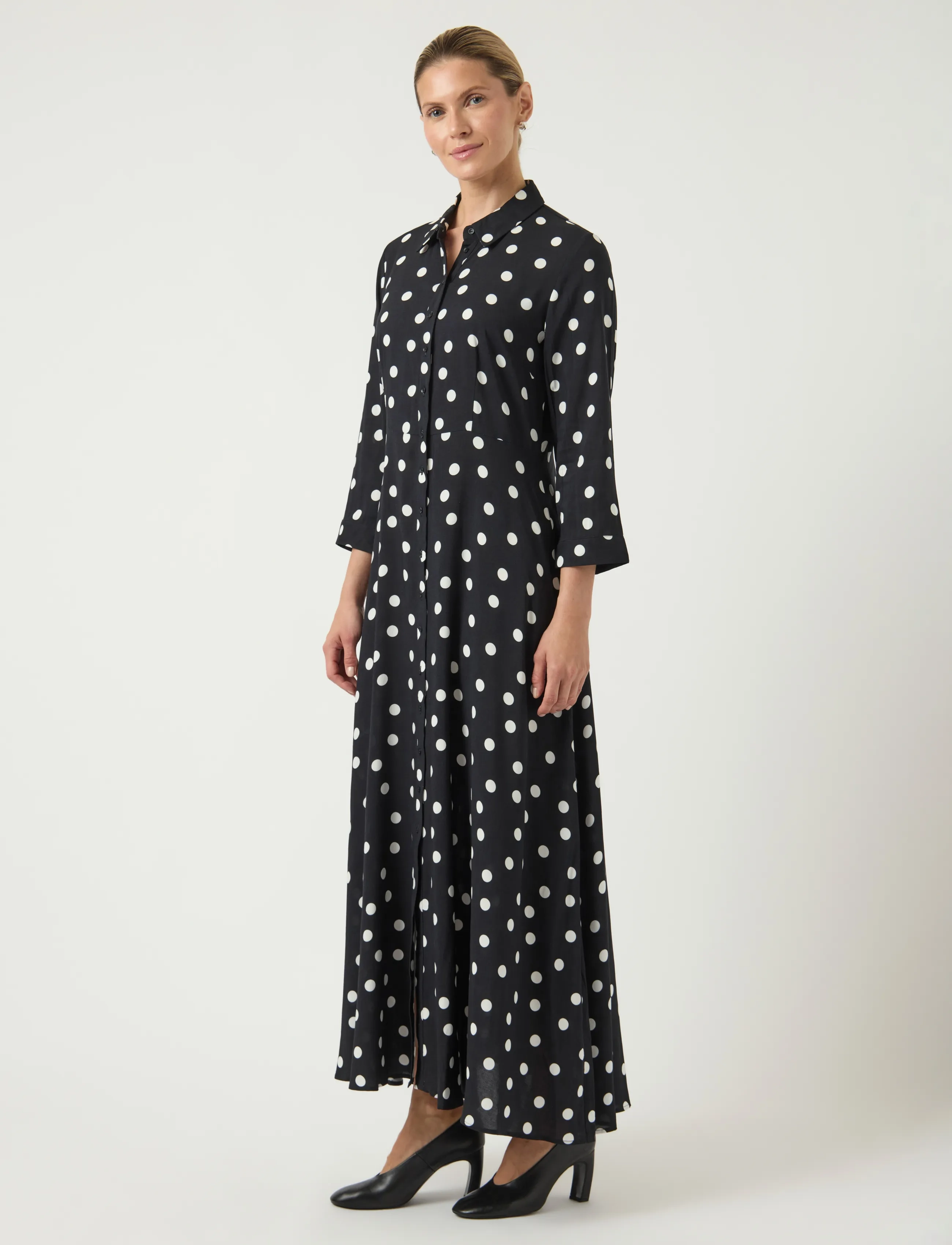 YAS - YASSAVANNA LONG SHIRT DRESS S. NOOS - skjortekjoler - black - 4