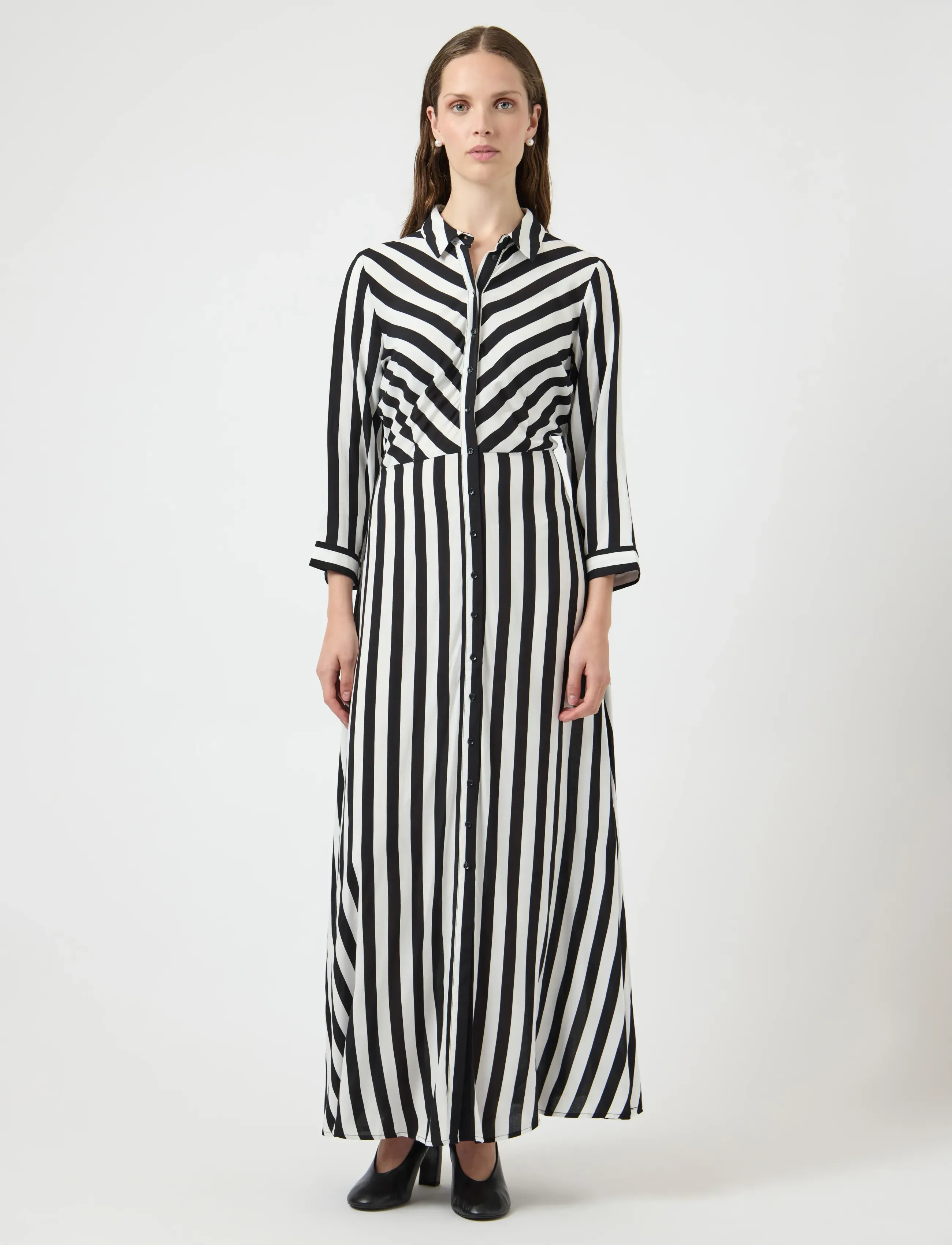 YAS YASSAVANNA LONG SHIRT DRESS S. NOOS - Hemdkleider - BLACK / multi