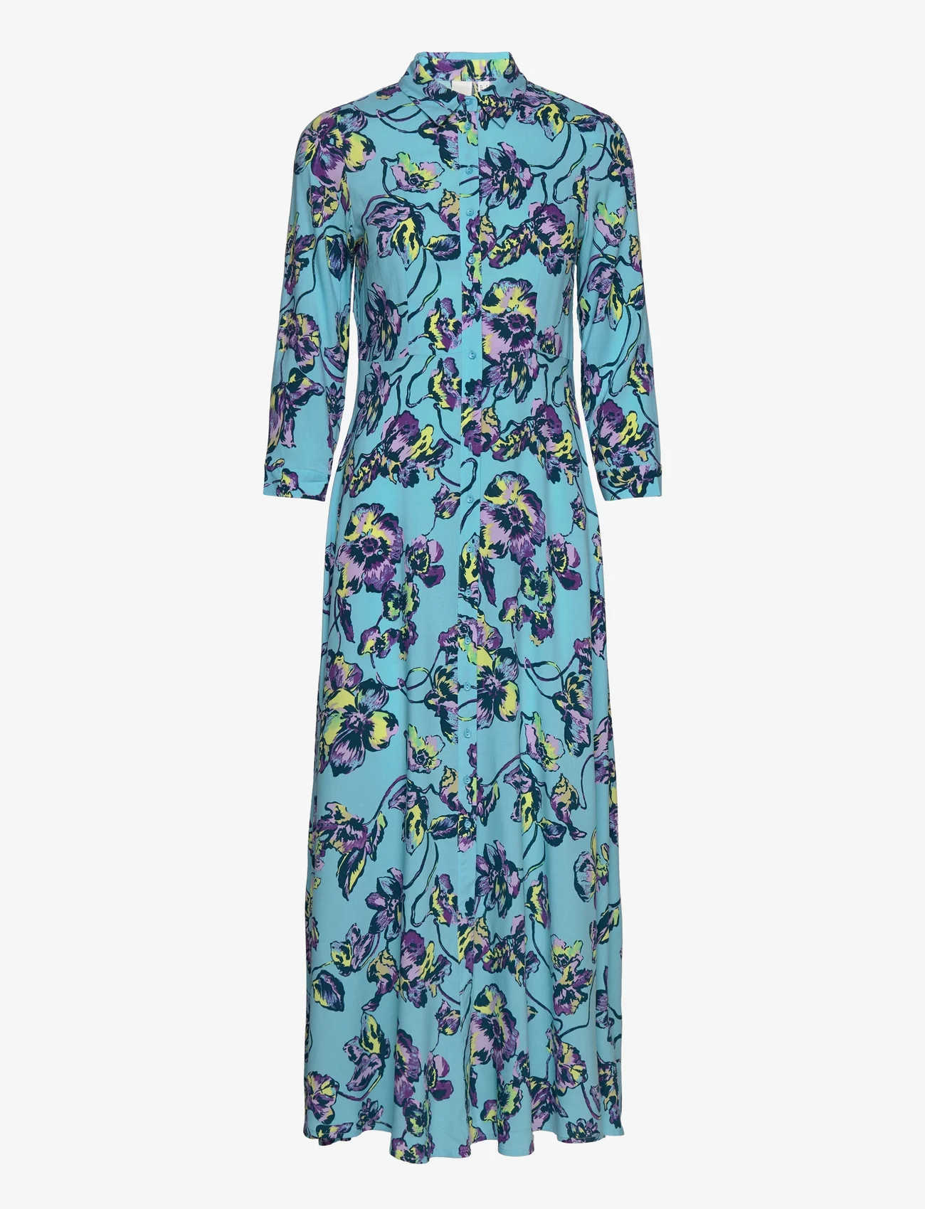 YAS - YASSAVANNA LONG SHIRT DRESS S. NOOS - maxi dresses - blue topaz - 0
