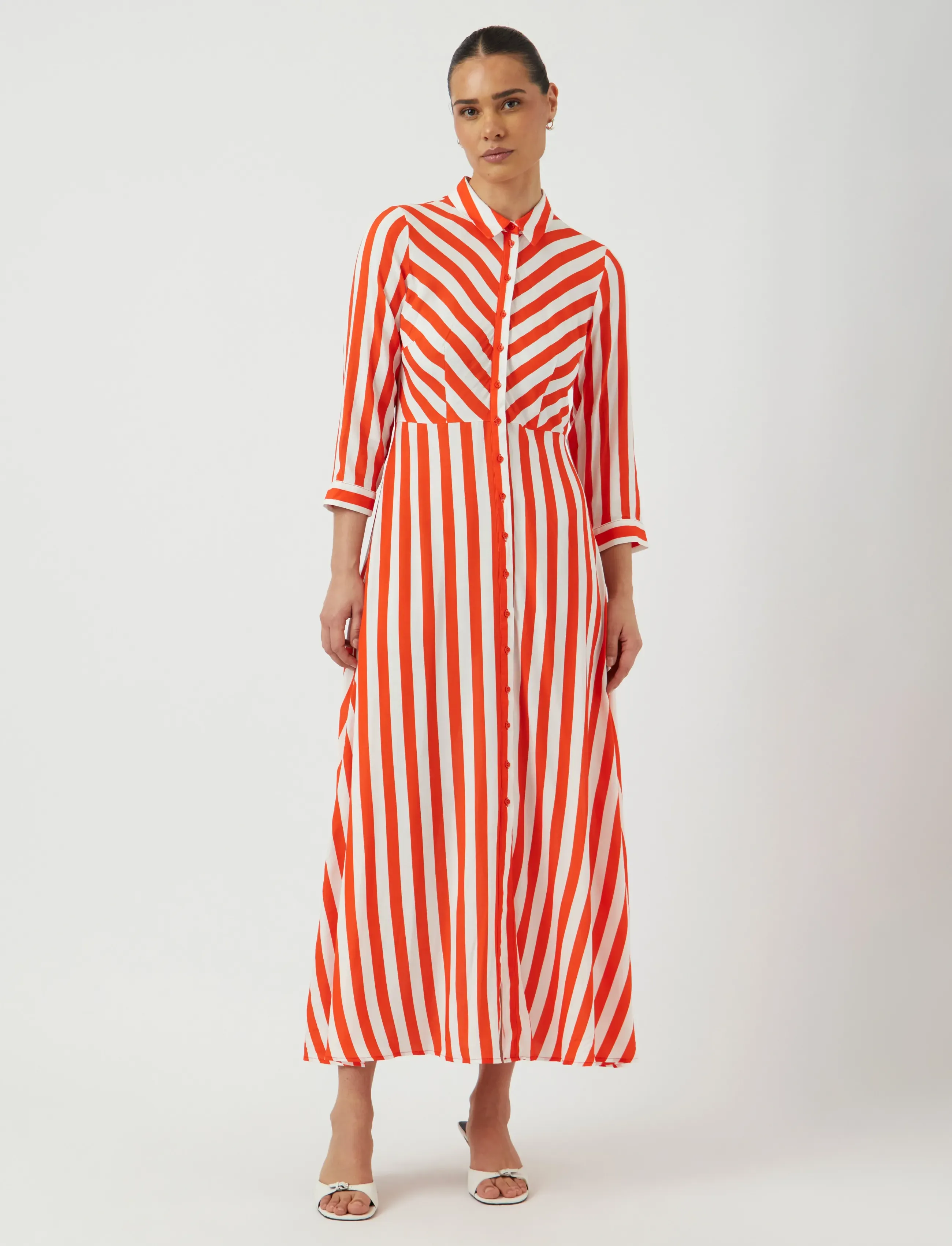 YAS - YASSAVANNA LONG SHIRT DRESS S. NOOS - skjortekjoler - cherry tomato - 4