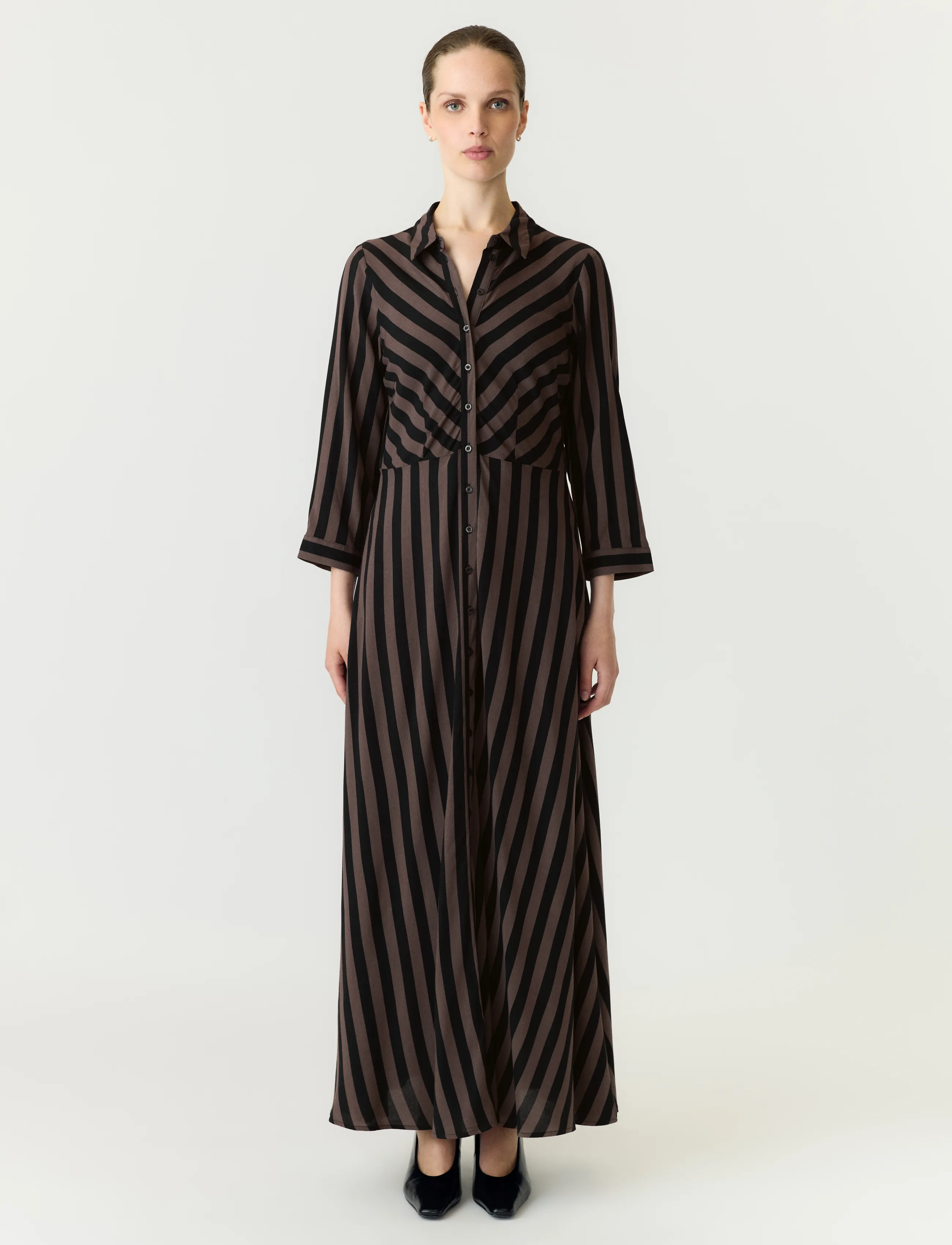YAS savanna Long Shirt Dress S. Noos, M, Dresses, Braun - Maxi Dress, Frauen
