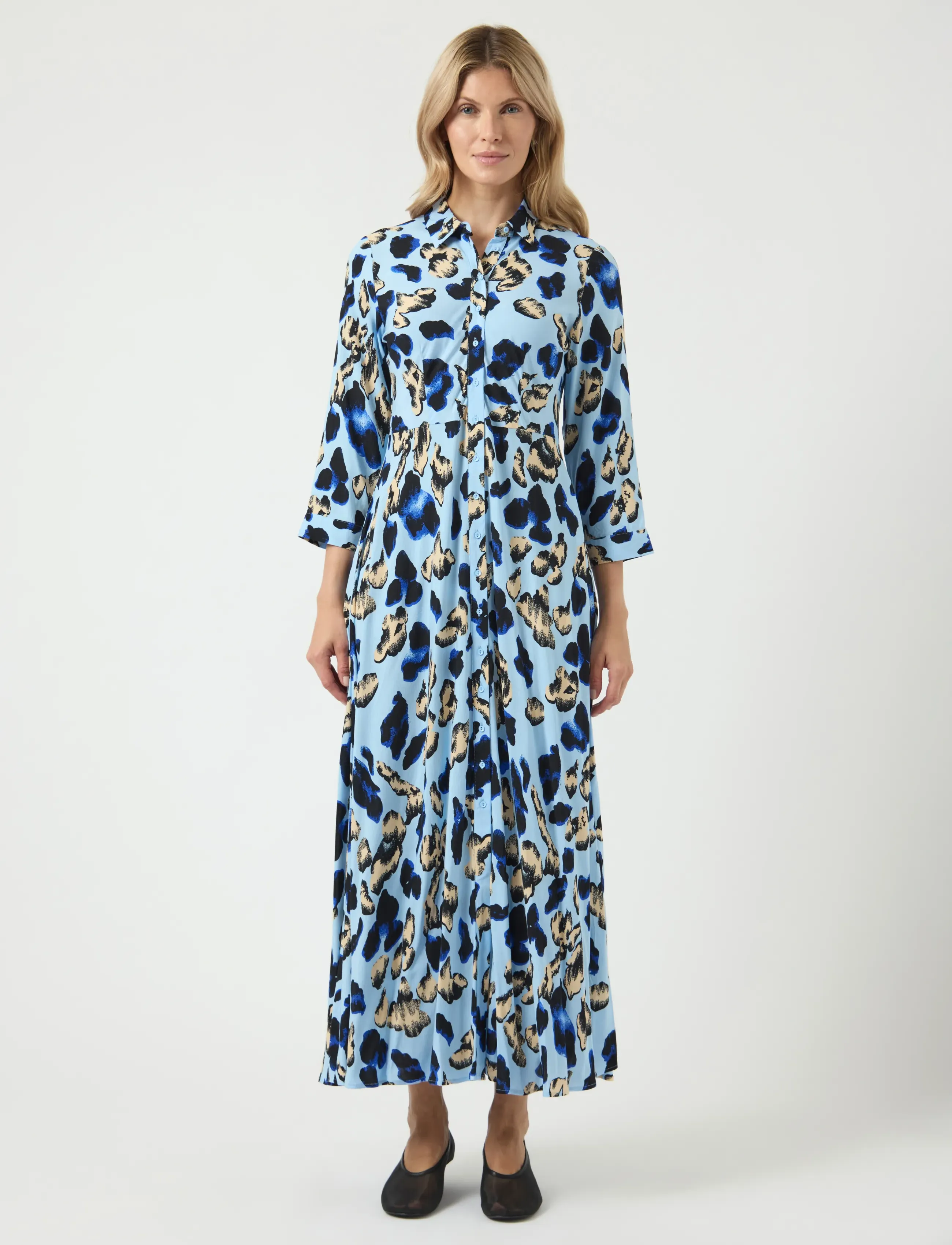 YAS savanna Long Shirt Dress S. Noos, M, Dresses, Blau - Maxi Dress, Frauen