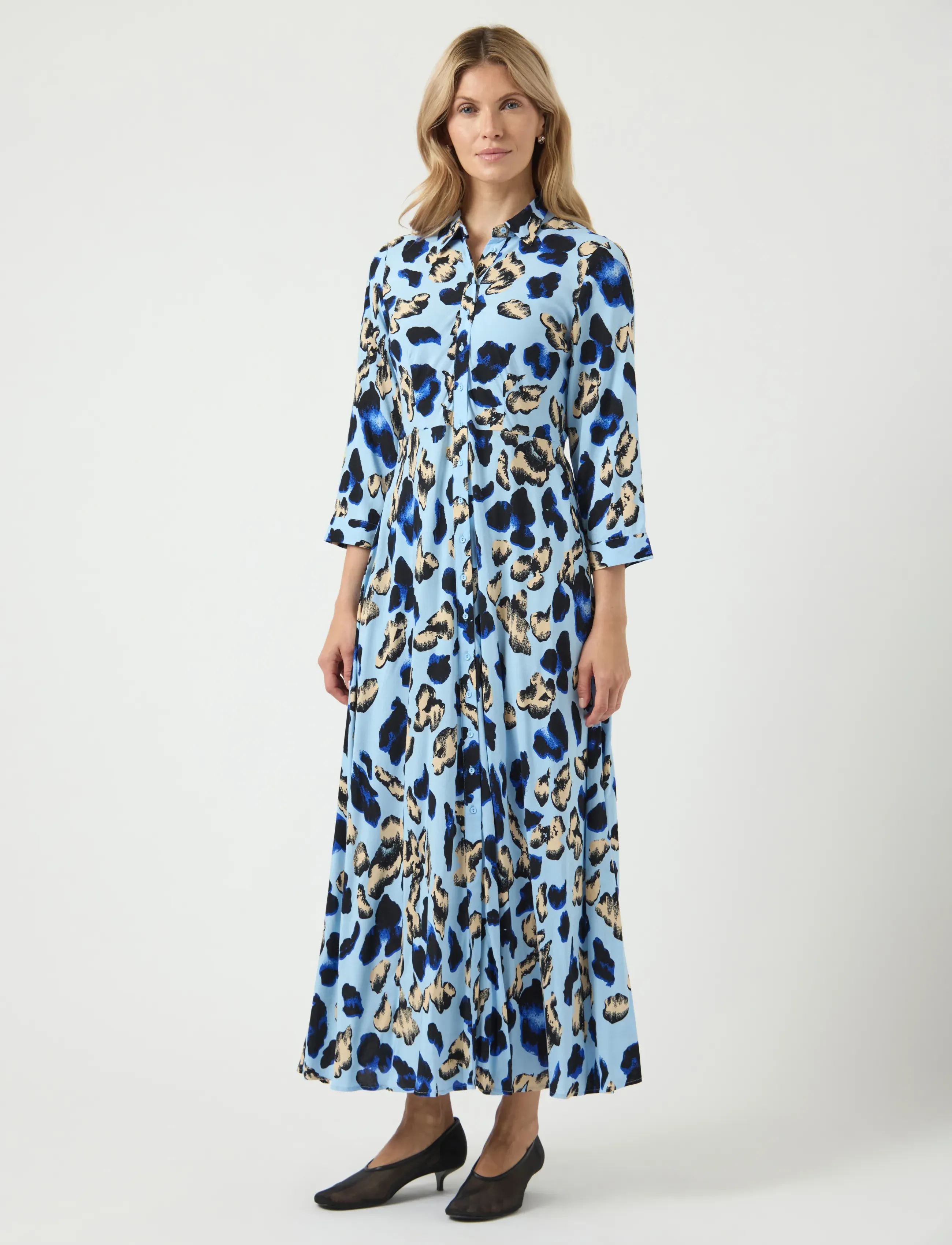 YAS - YASSAVANNA LONG SHIRT DRESS S. - skjortekjoler - clear sky - 4