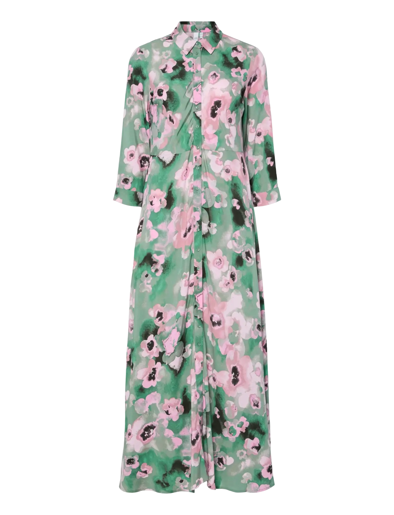 YAS YASSAVANNA LONG SHIRT DRESS S. NOOS - Y.A.S - DEEP MINT / multi