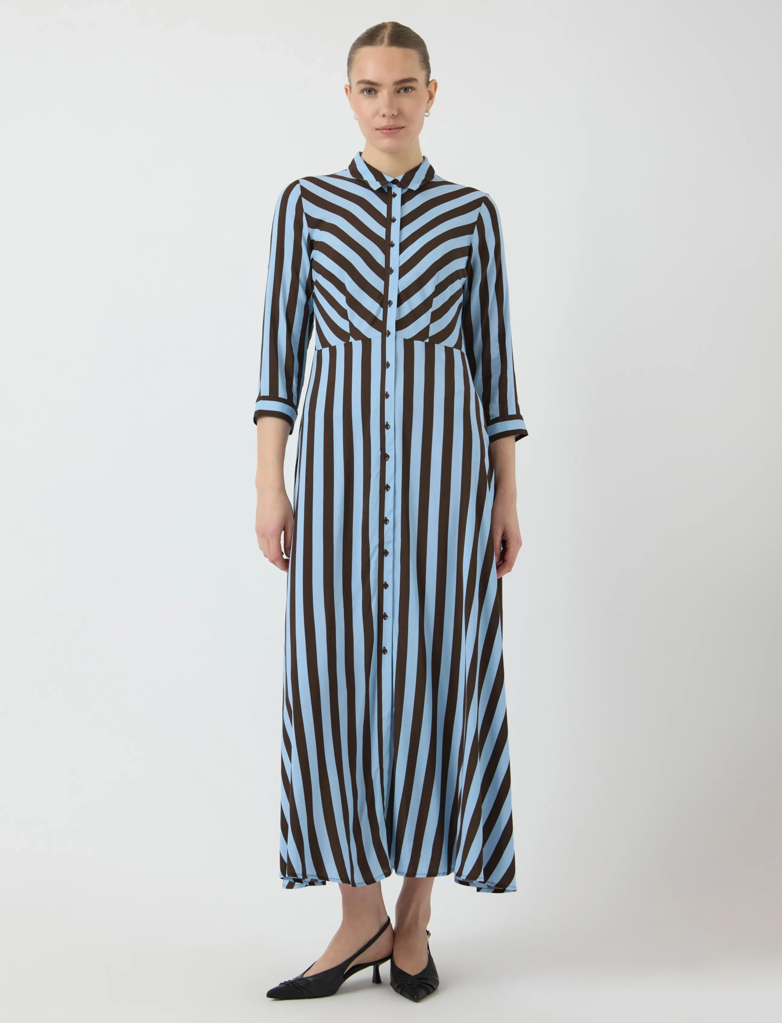 YAS YASSAVANNA LONG SHIRT DRESS S. NOOS - YAS - HOT FUDGE / blue