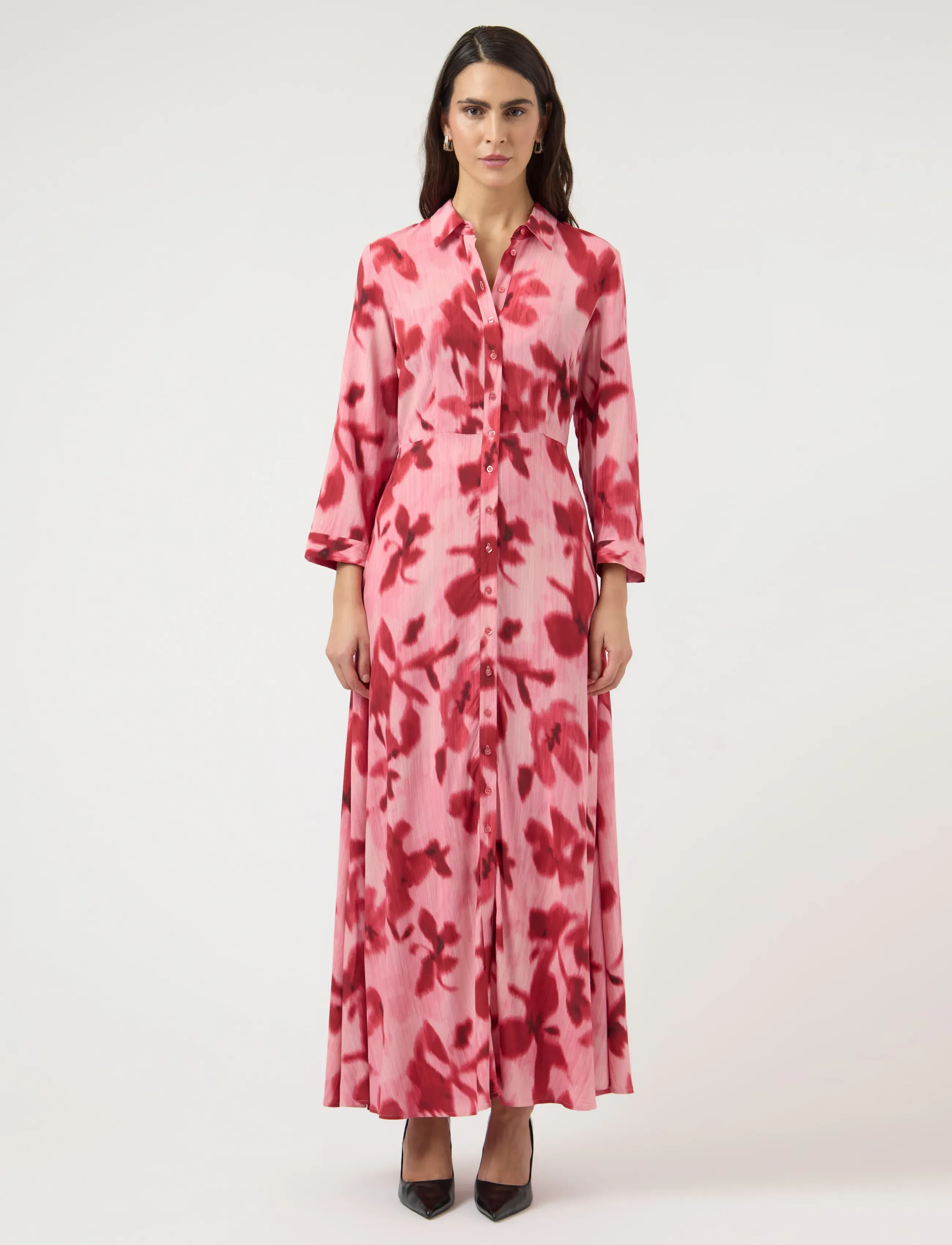 YAS savanna Long Shirt Dress S. Noos, M, Dresses, Rot - Maxi Dress, Frauen