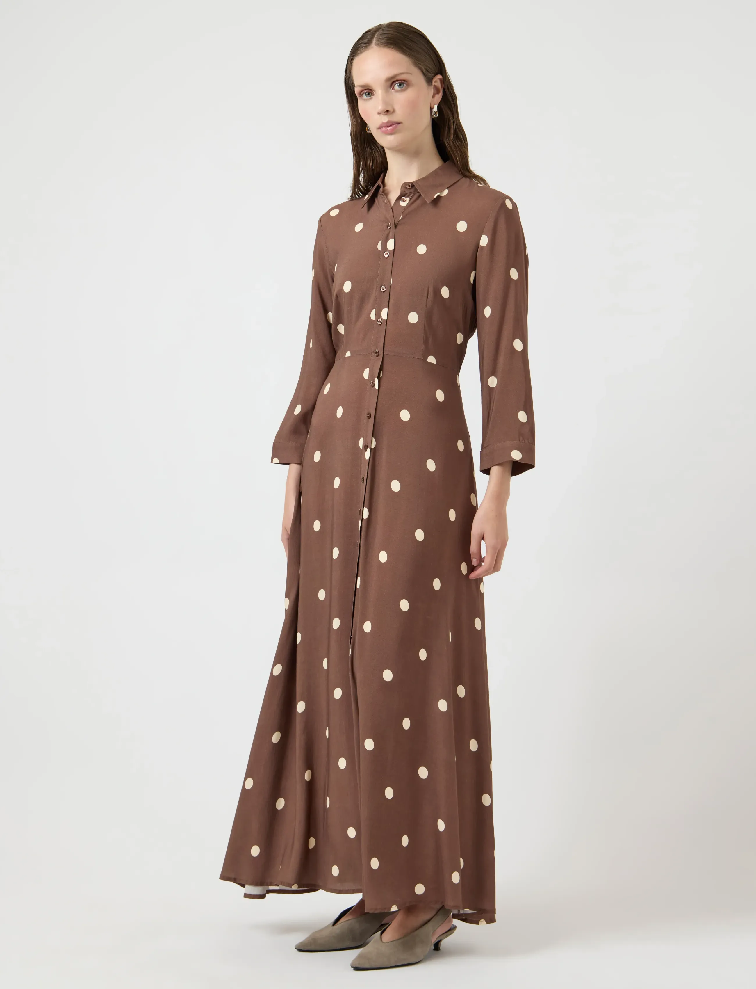 YAS - YASSAVANNA LONG SHIRT DRESS S. - skjortekjoler - pinecone - 4