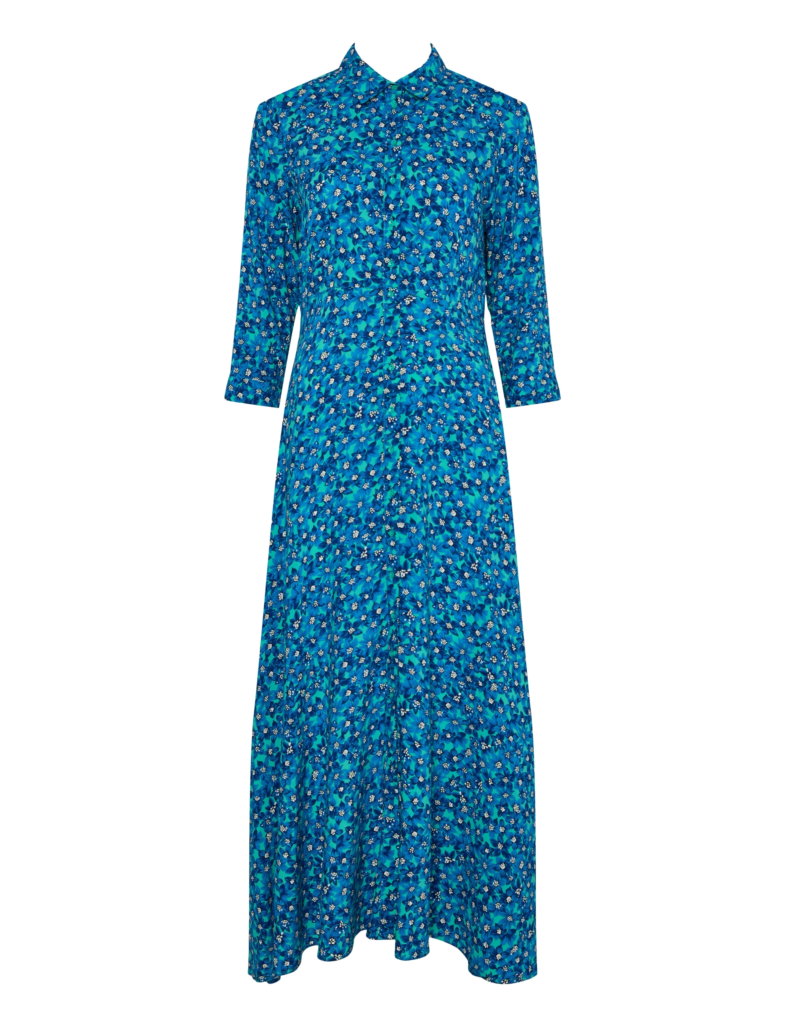 YAS - YASSAVANNA LONG SHIRT DRESS S. NOOS - skjortekjoler - pool green - 5