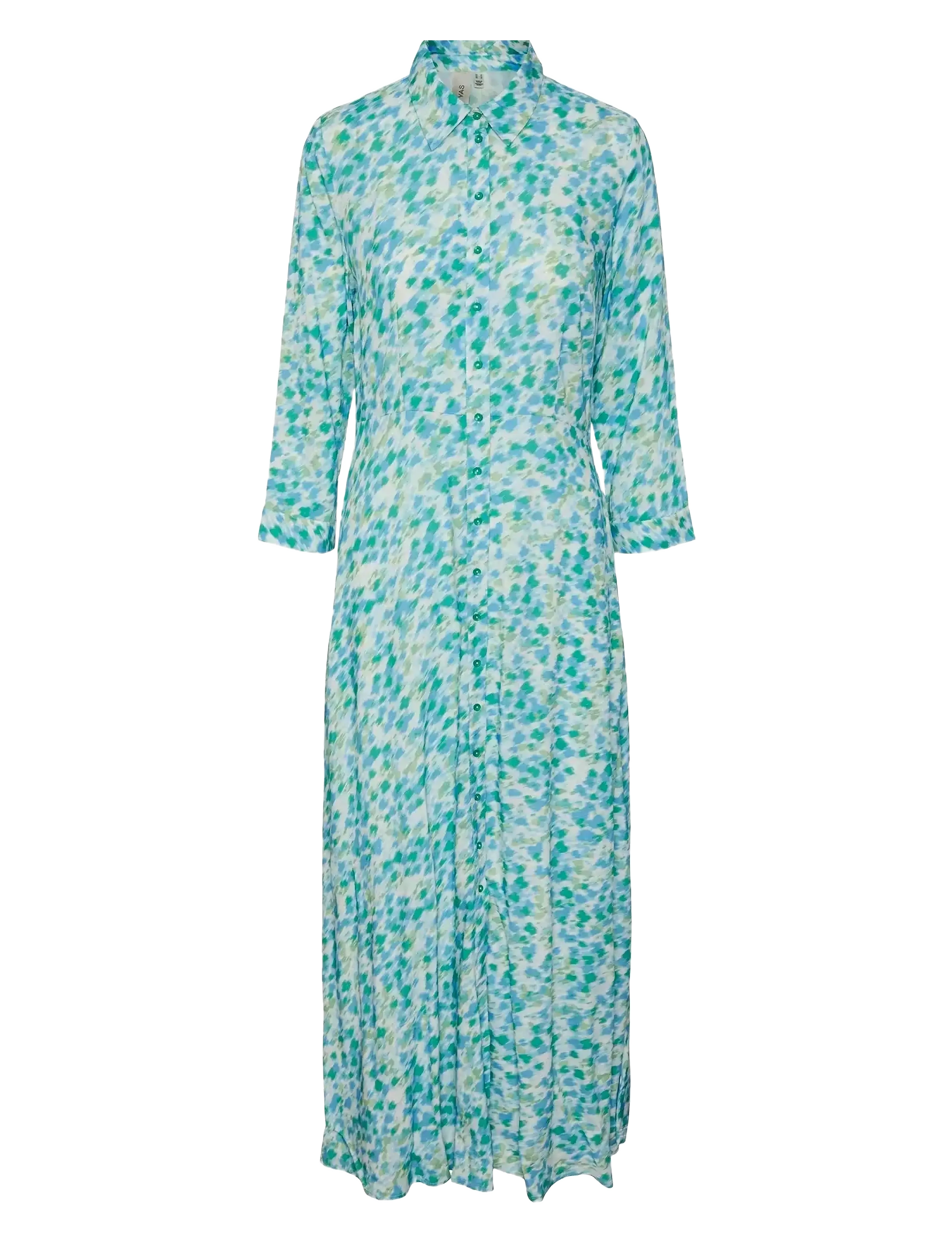 YAS YASSAVANNA LONG SHIRT DRESS S. NOOS - Y.A.S - QUIET GREEN / blue