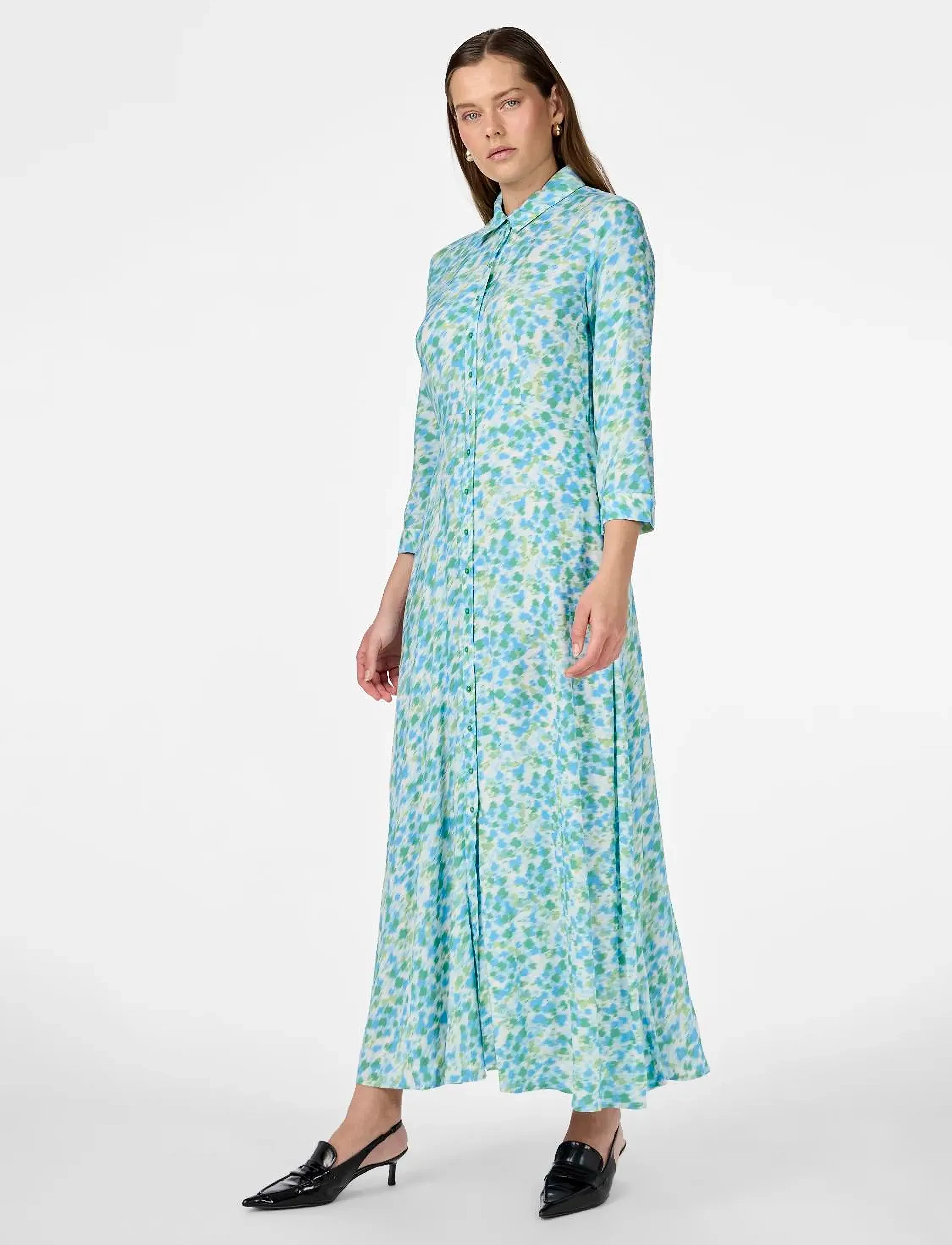 YAS - YASSAVANNA LONG SHIRT DRESS S. NOOS - skjortekjoler - quiet green - 4