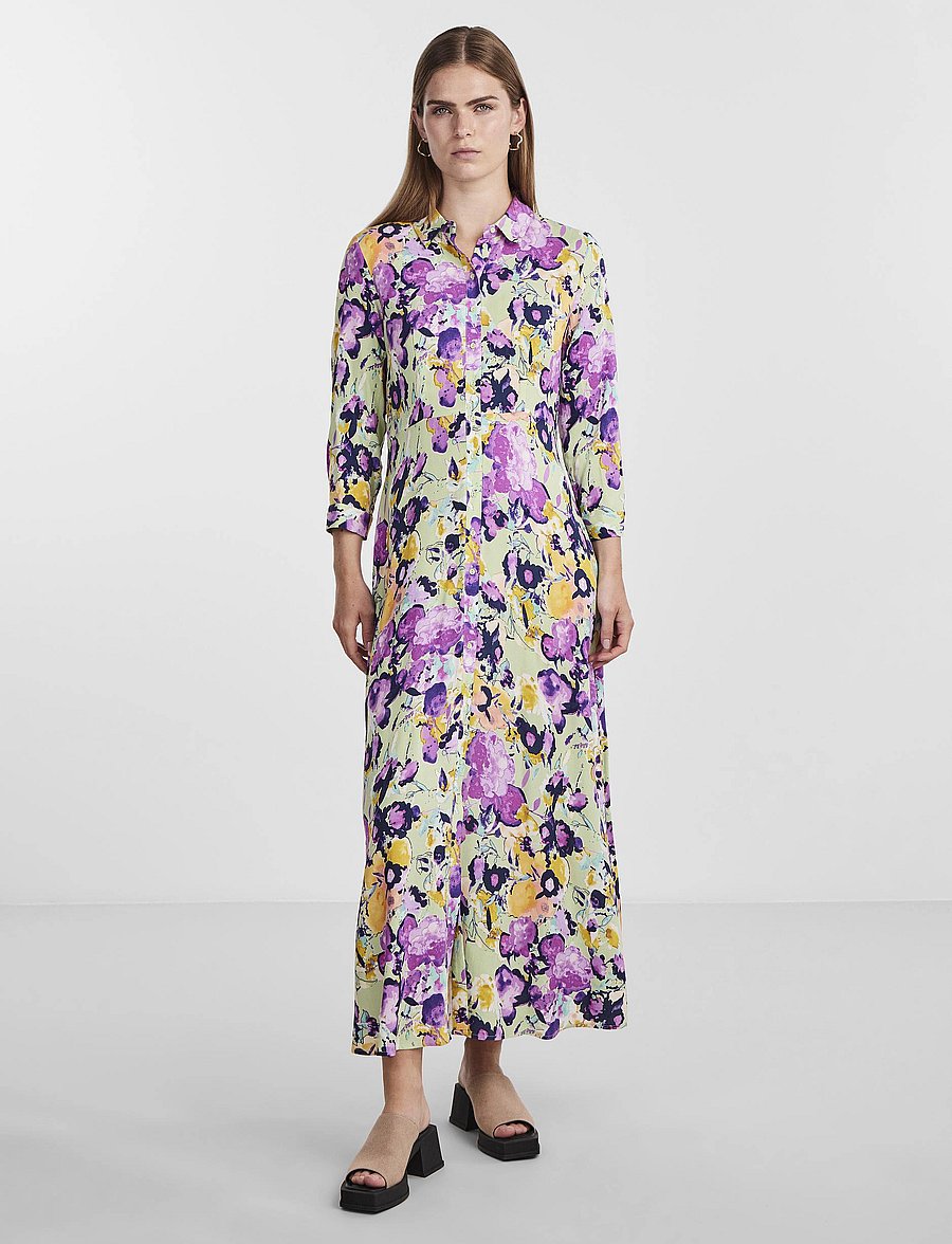 YAS - YASSAVANNA LONG SHIRT DRESS S. NOOS - hemdkleider - quiet green - 0