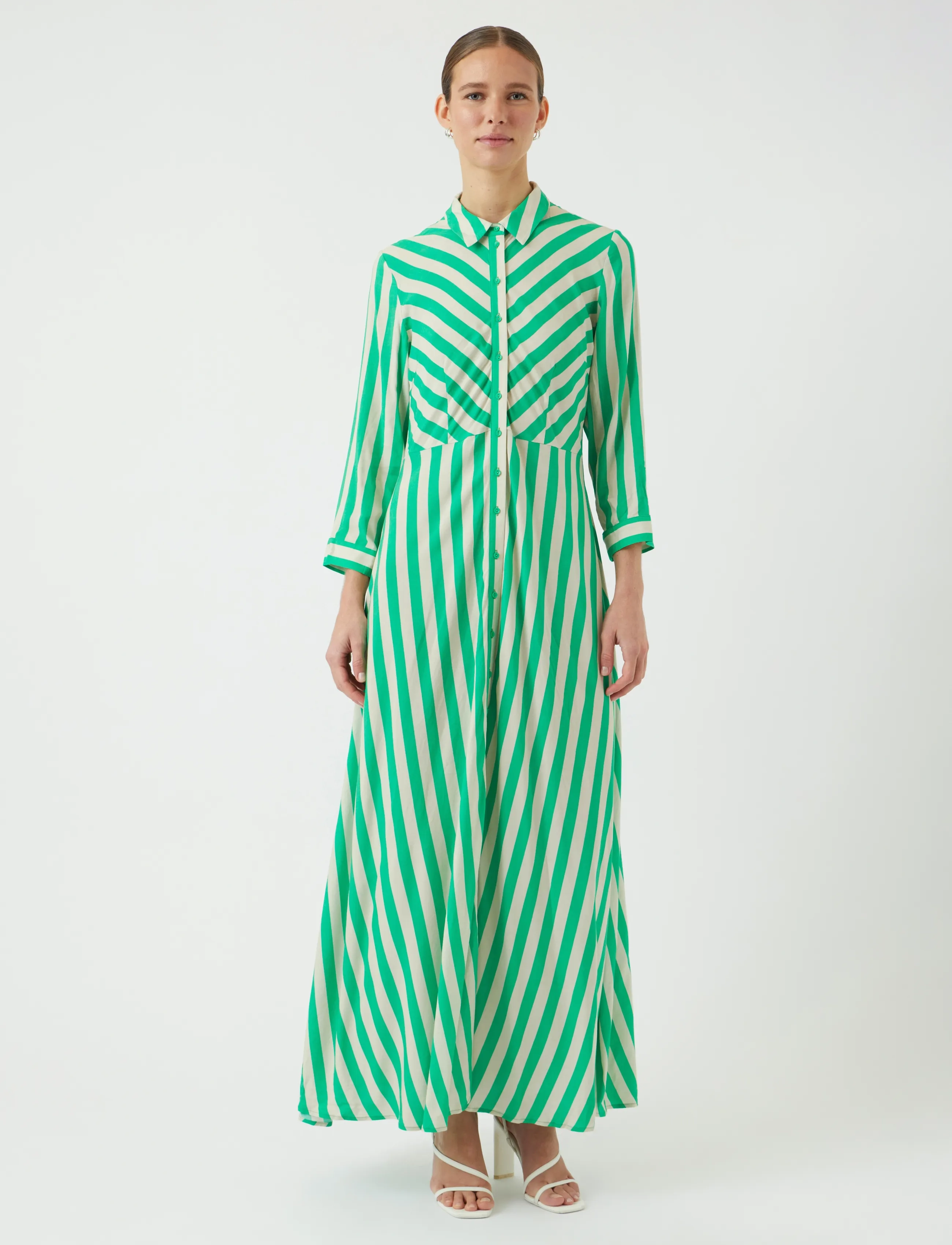 YAS YASSAVANNA LONG SHIRT DRESS S. NOOS - Hemdkleider - SANDSHELL / green