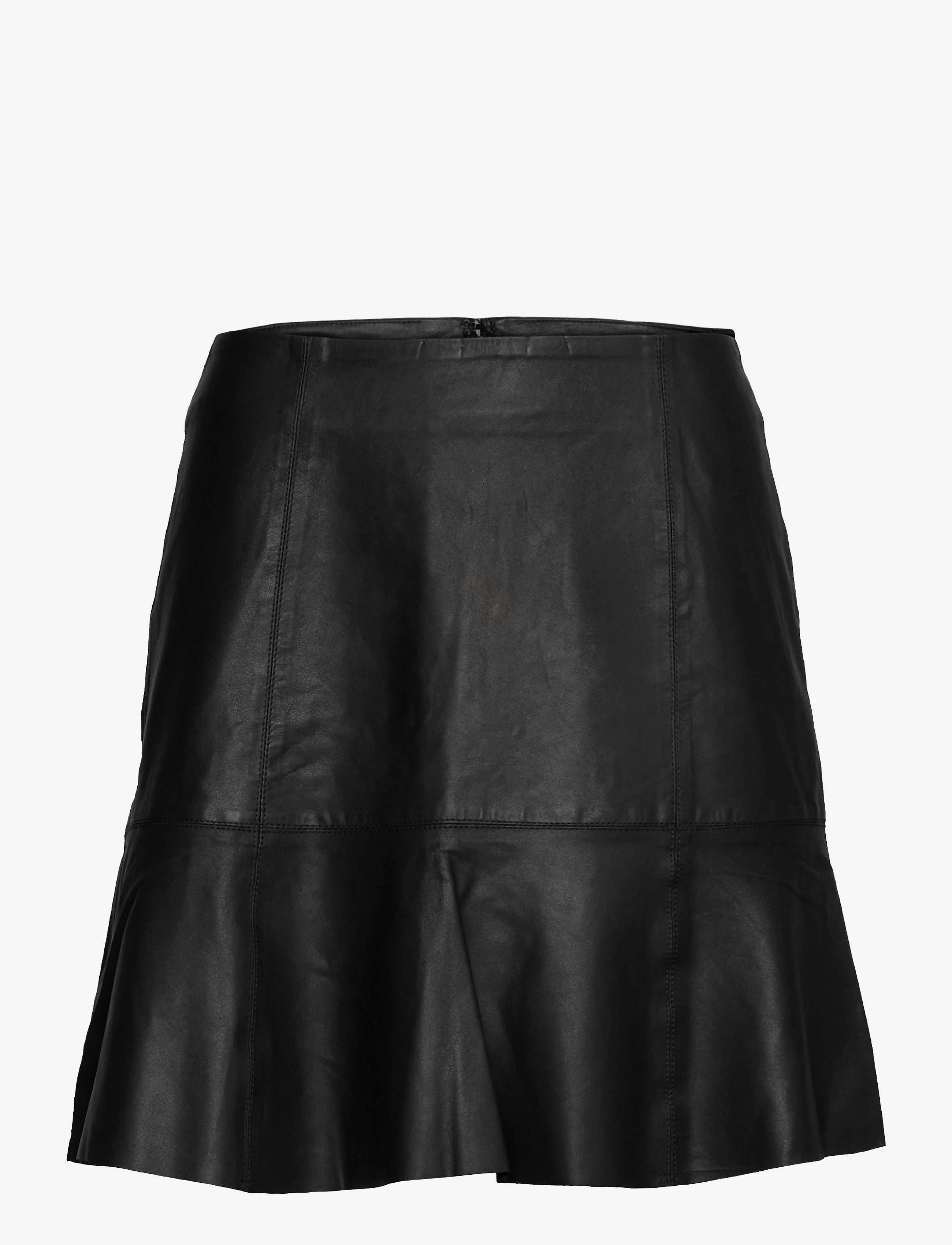 YAS YASCOLLY MW NAPLON LEATHER SKIRT NOOS - Leather Skirts - BLACK / black