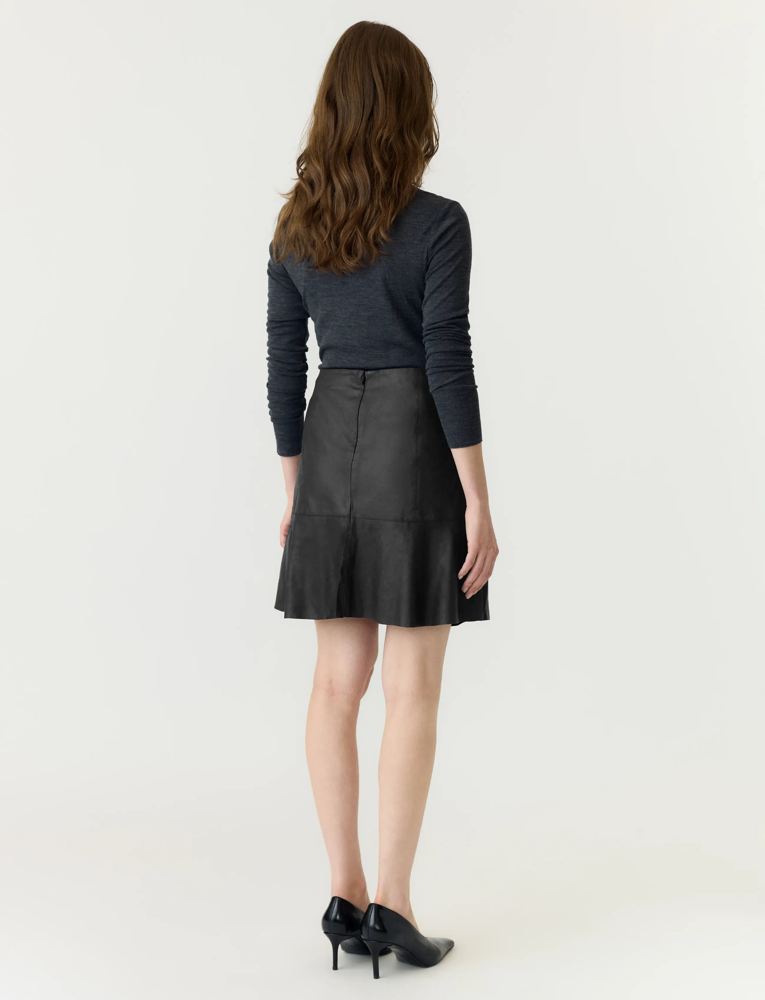 YAS - YASCOLLY MW NAPLON LEATHER SKIRT NOOS - leather skirts - black - 3