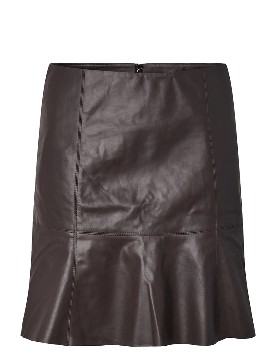 YAS - YASCOLLY MW NAPLON LEATHER SKIRT NOOS - lædernederdele - chocolate brown - 1
