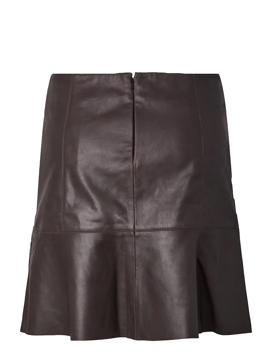 YAS - YASCOLLY MW NAPLON LEATHER SKIRT NOOS - lædernederdele - chocolate brown - 2