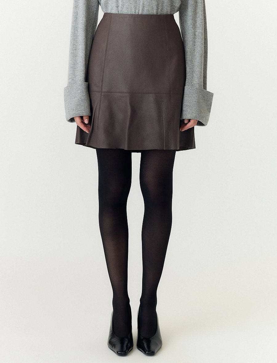 YAS - YASCOLLY MW NAPLON LEATHER SKIRT NOOS - lædernederdele - chocolate brown - 0