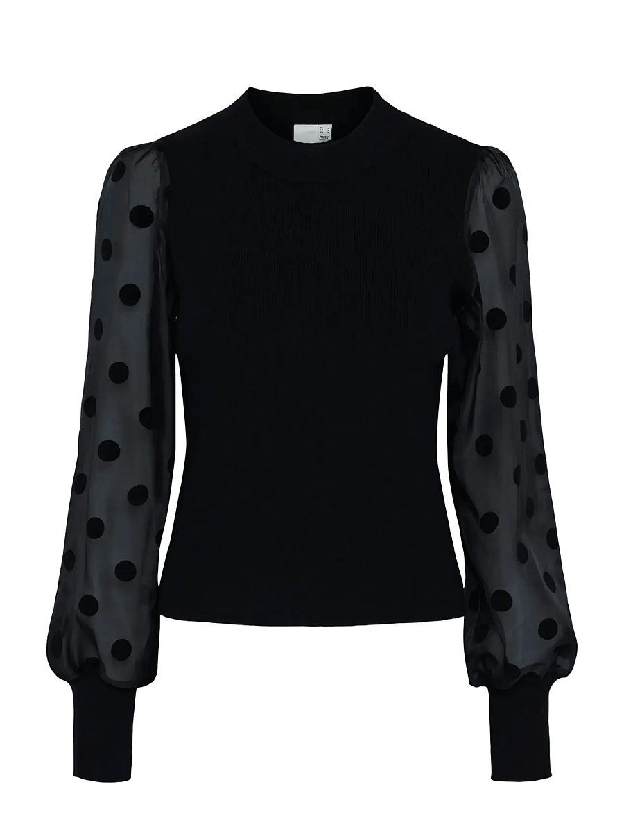 YAS - YASDOTME LS KNIT PULLOVER S. NOOS - pullover - black - 1