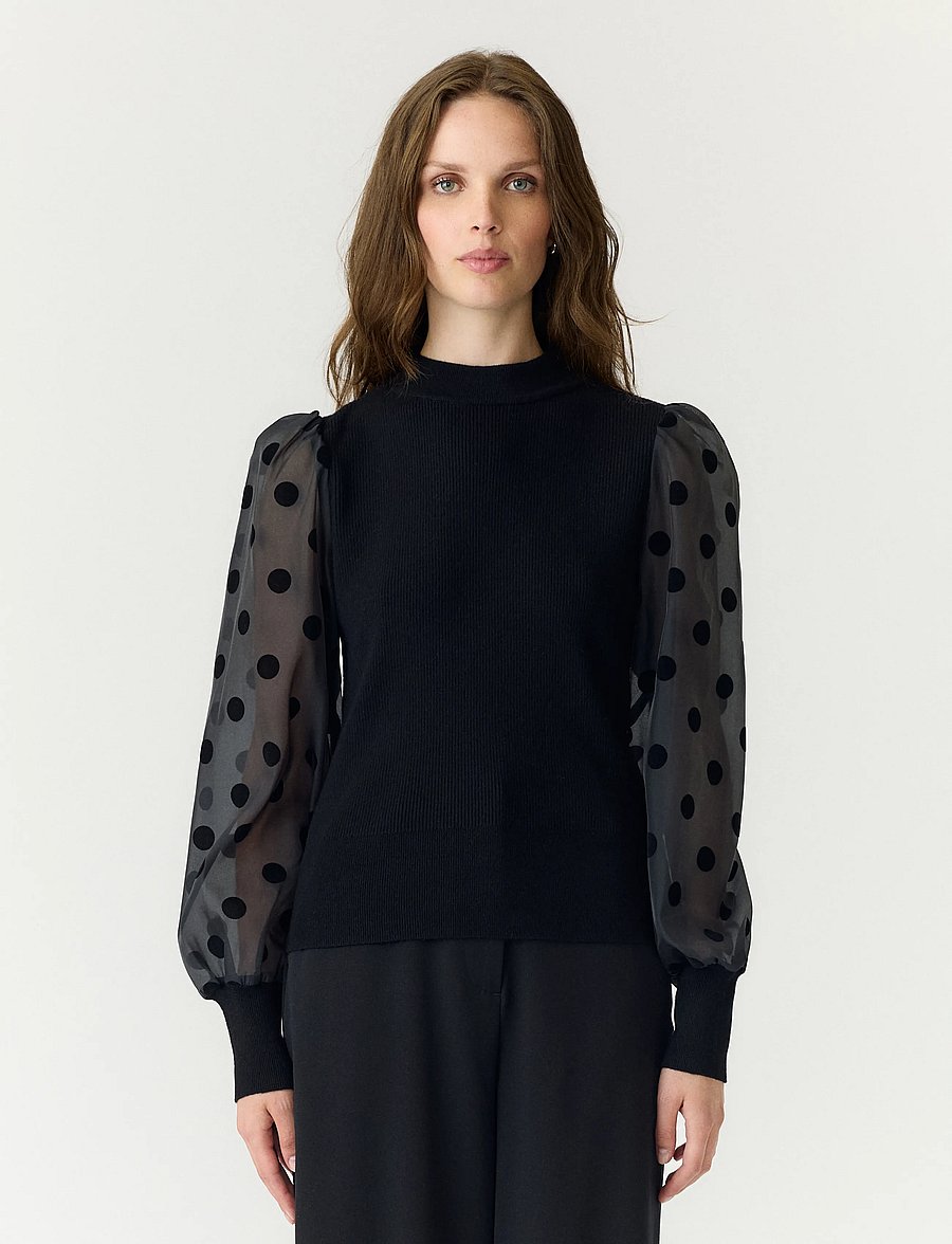 YAS - YASDOTME LS KNIT PULLOVER S. NOOS - pullover - black - 0