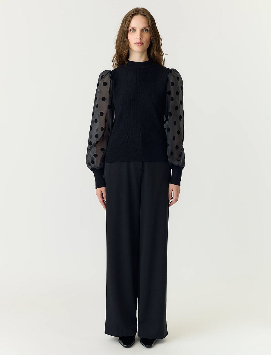 YAS - YASDOTME LS KNIT PULLOVER S. NOOS - pullover - black - 4