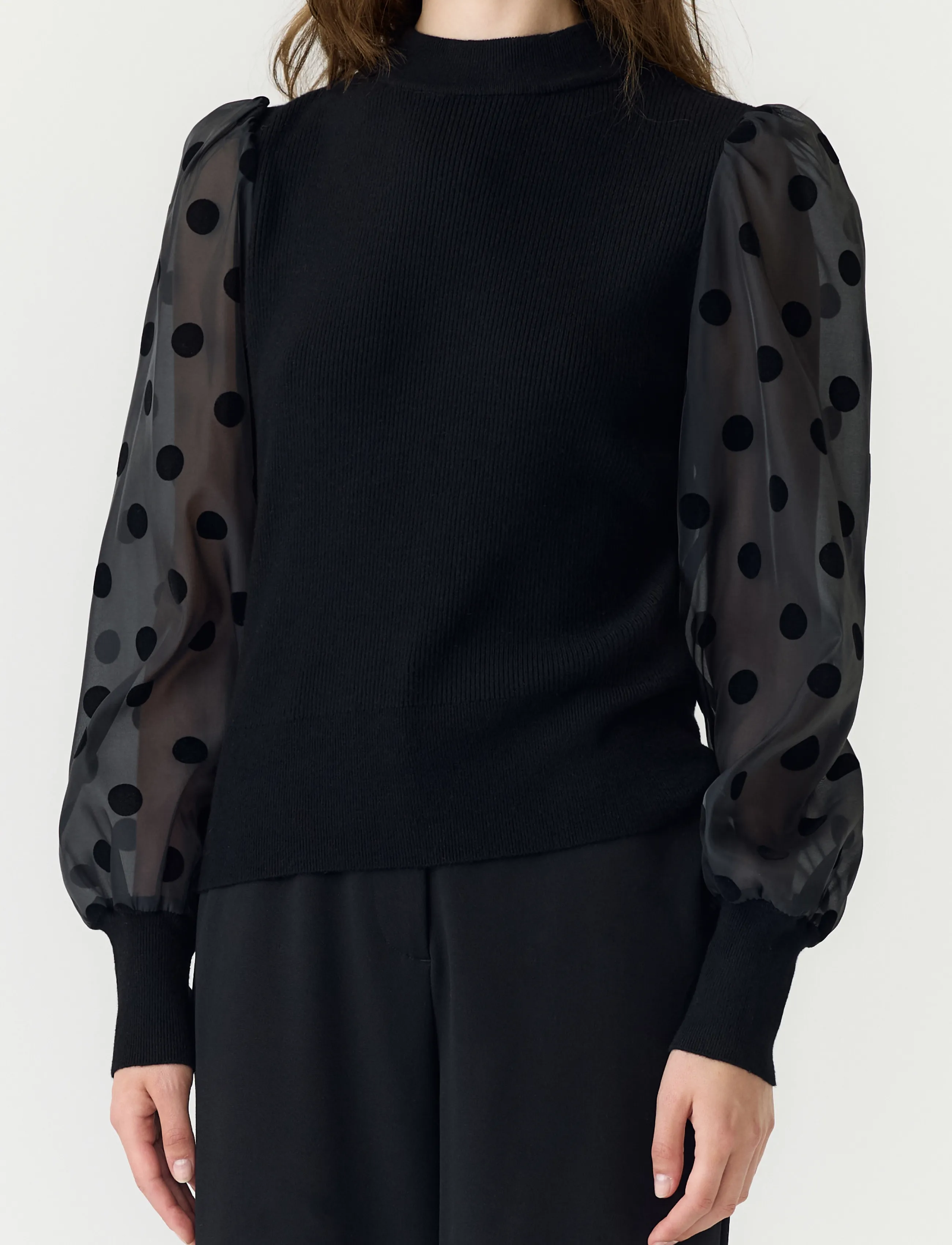 YAS - YASDOTME LS KNIT PULLOVER S. NOOS - pullover - black - 5