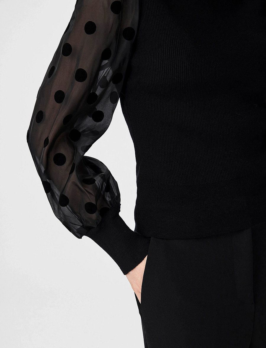 YAS - YASDOTME LS KNIT PULLOVER S. NOOS - pullover - black - 5