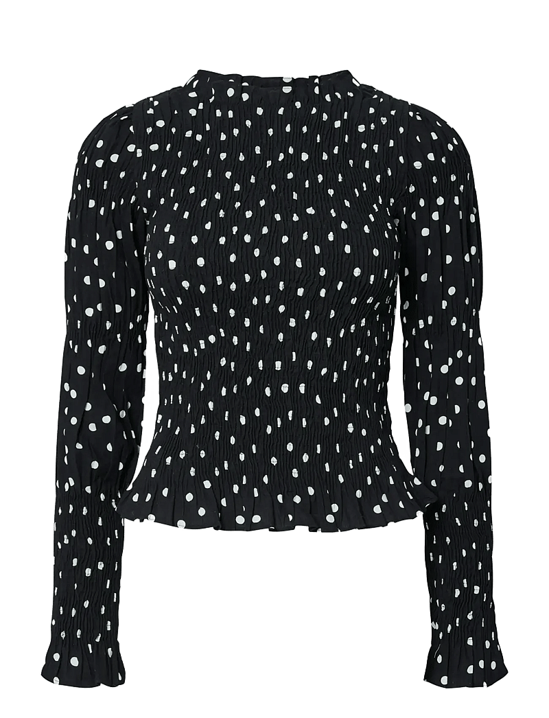 YAS - YASCHEMMA LS SMOCK TOP NOOS - långärmade blusar - black - 1