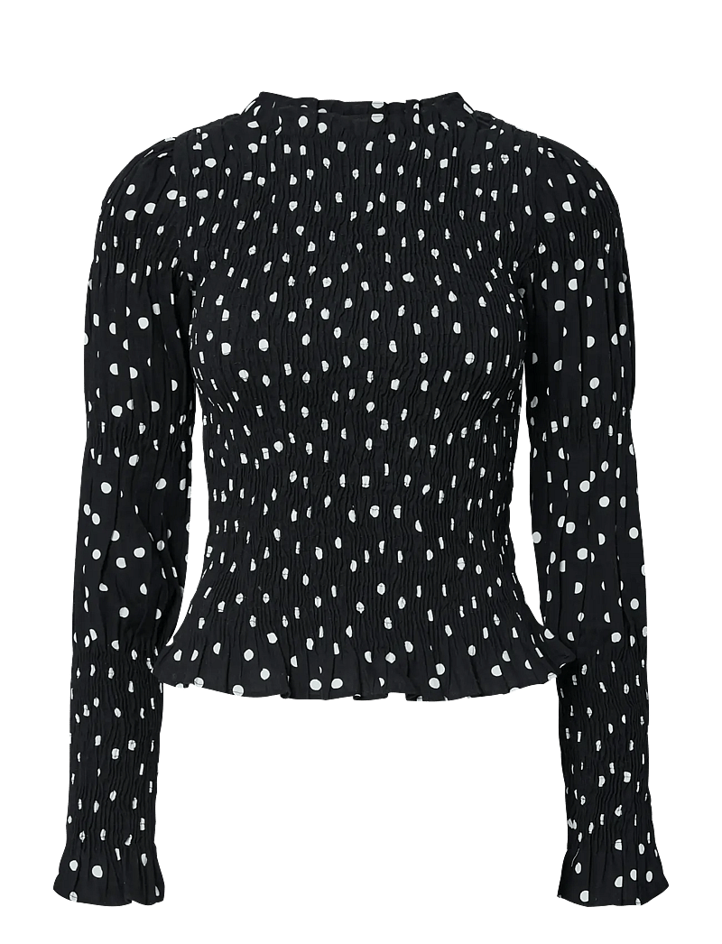 YAS - YASCHEMMA LS SMOCK TOP NOOS - langærmede bluser - black - 1