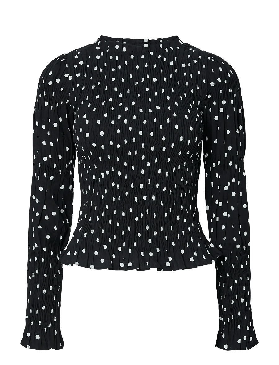 YAS - YASCHEMMA LS SMOCK TOP NOOS - langerma blússur - black - 1