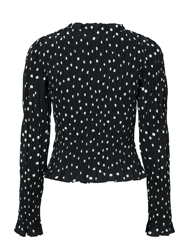 YAS - YASCHEMMA LS SMOCK TOP NOOS - långärmade blusar - black - 2