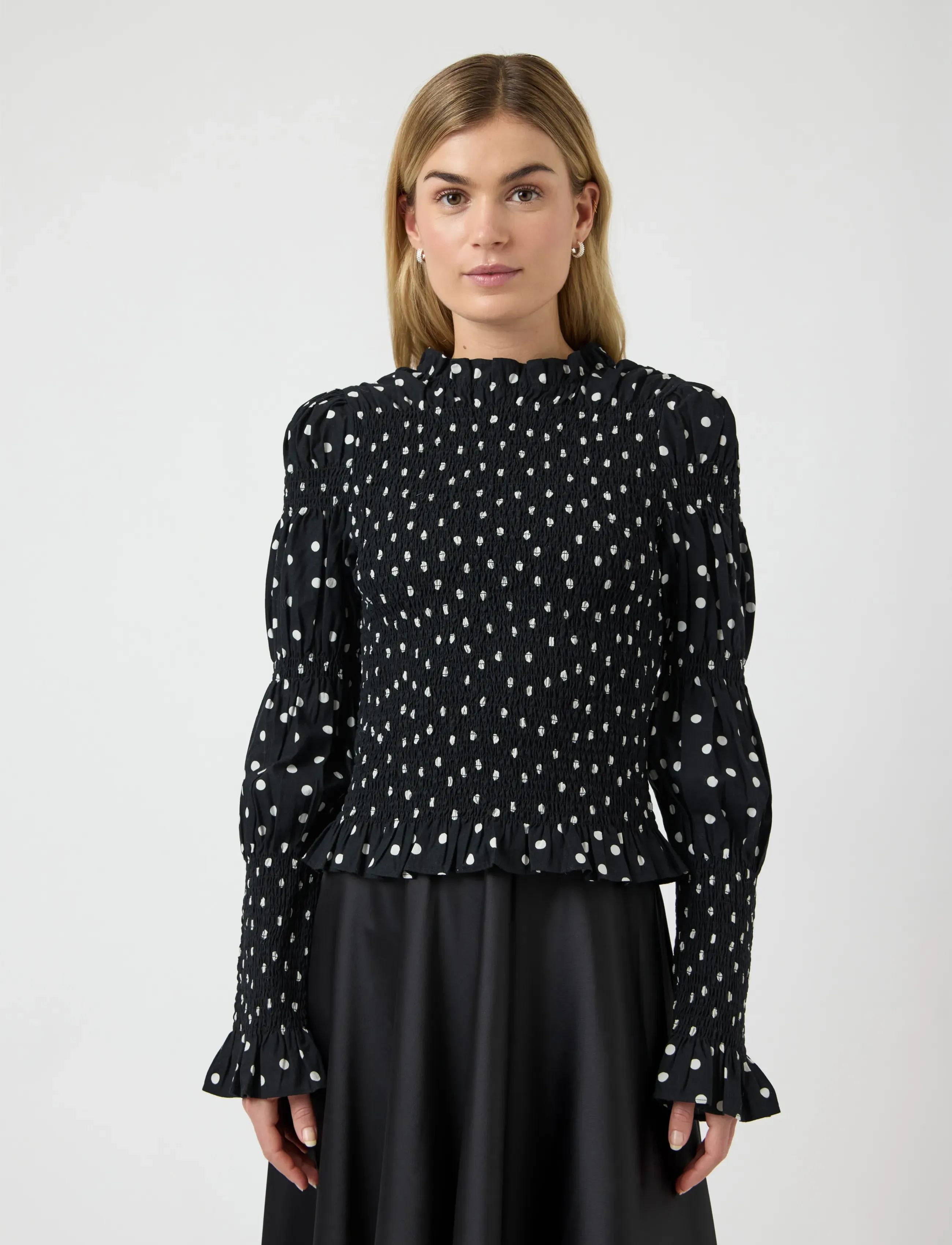 YAS YASCHEMMA LS SMOCK TOP NOOS - Blusen - BLACK / black