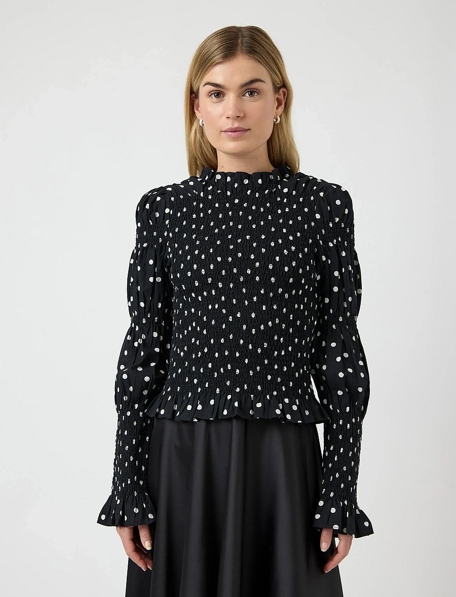 YAS - YASCHEMMA LS SMOCK TOP NOOS - langerma blússur - black - 0