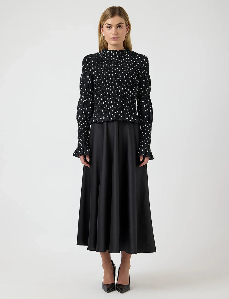 YAS - YASCHEMMA LS SMOCK TOP NOOS - långärmade blusar - black - 4