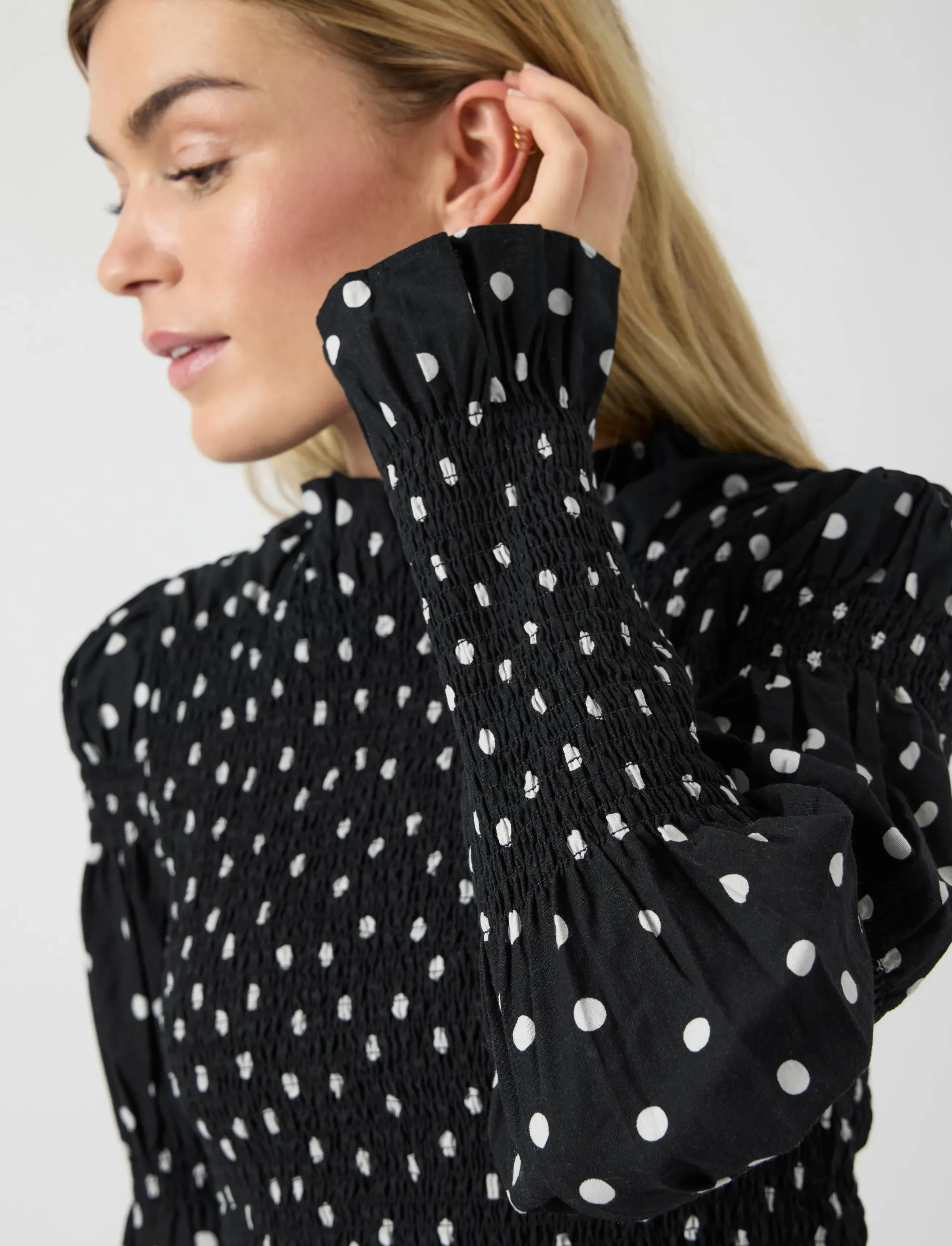 YAS - YASCHEMMA LS SMOCK TOP NOOS - langerma blússur - black - 5