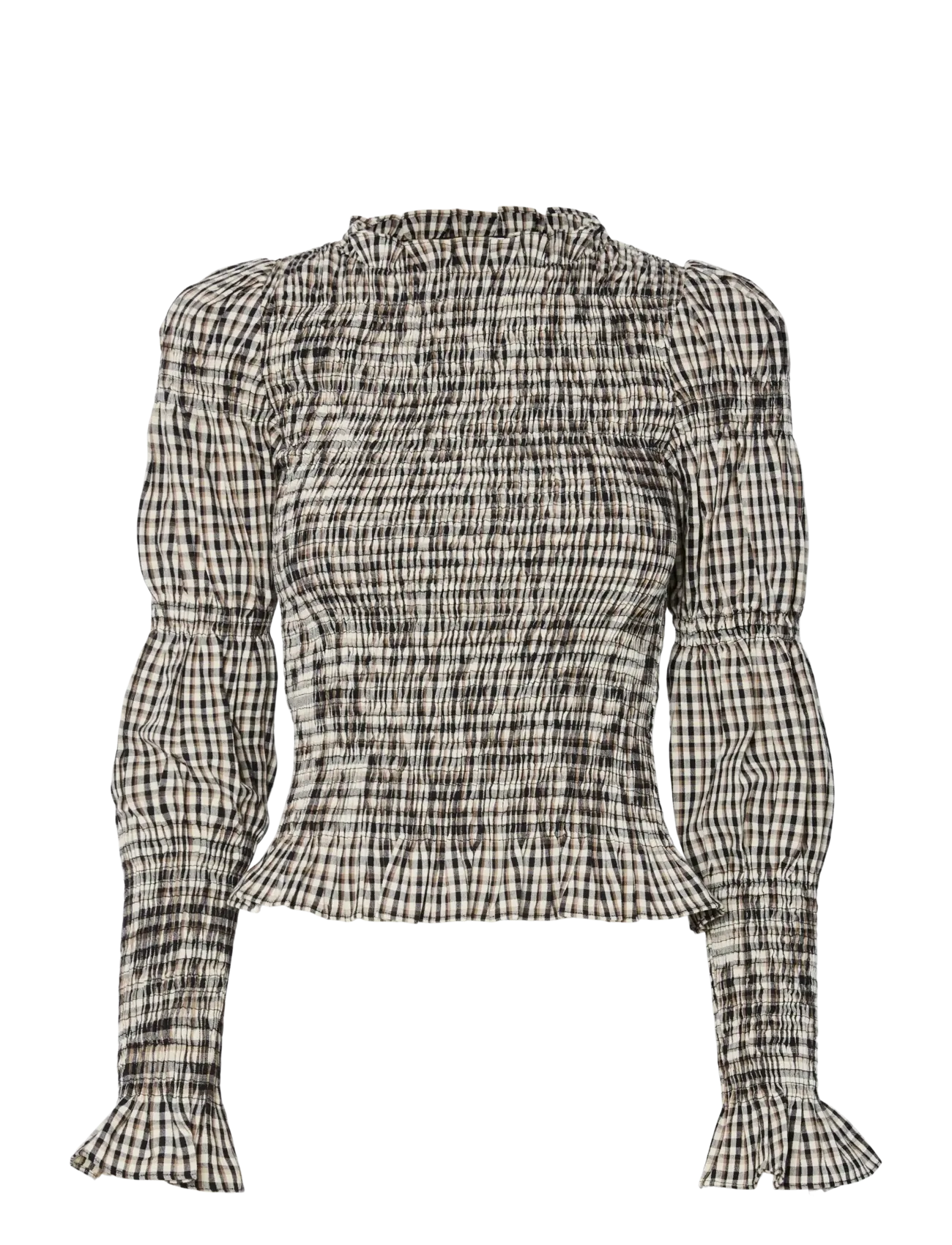 YAS YASCHEMMA LS SMOCK TOP NOOS - Bluser - EGGNOG / black