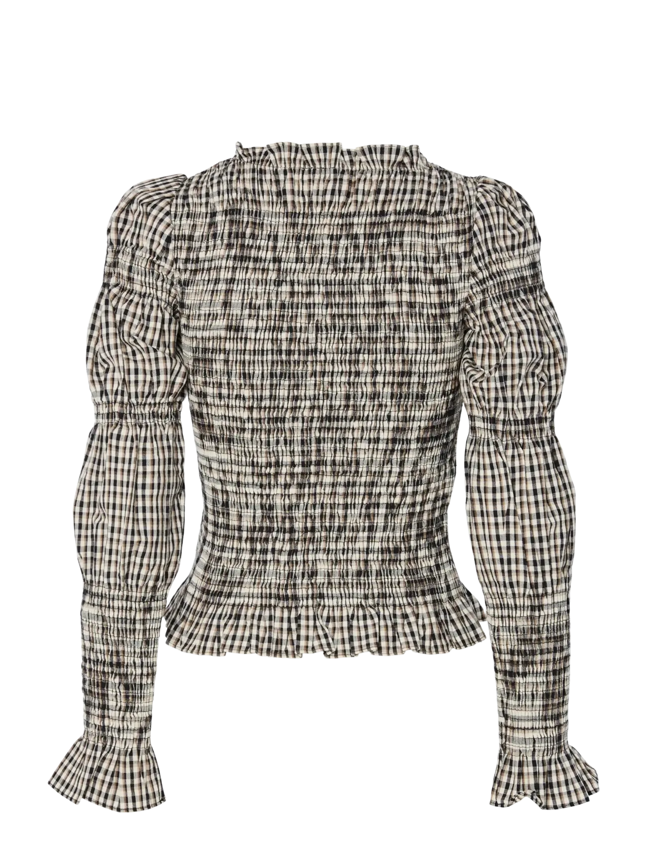 YAS - YASCHEMMA LS SMOCK TOP NOOS - långärmade blusar - eggnog - 2