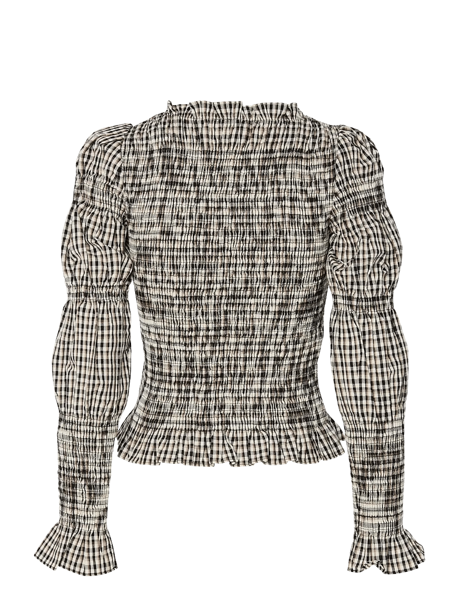 YAS - YASCHEMMA LS SMOCK TOP NOOS - långärmade blusar - eggnog - 2