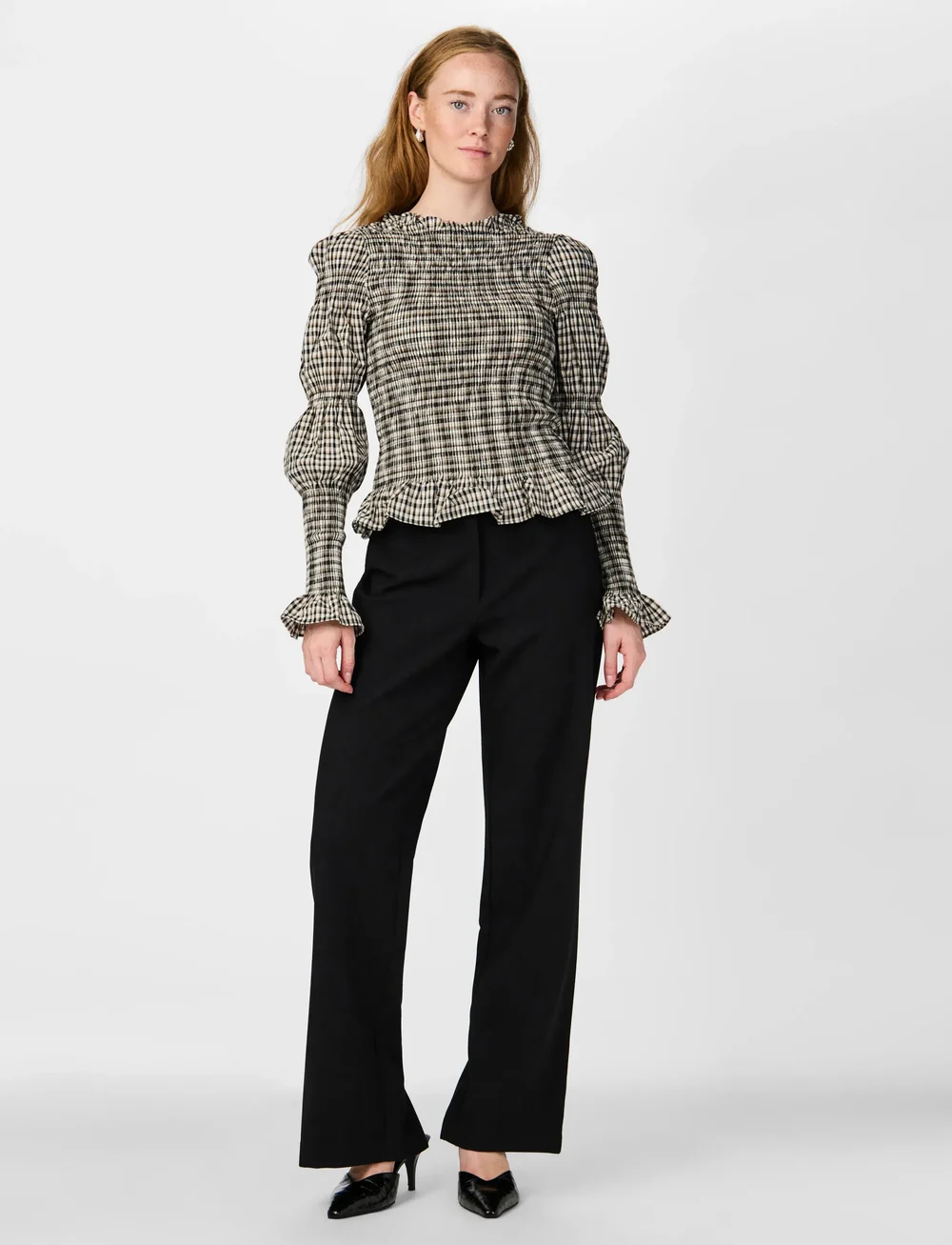 YAS - YASCHEMMA LS SMOCK TOP NOOS - langærmede skjorter - eggnog - 0